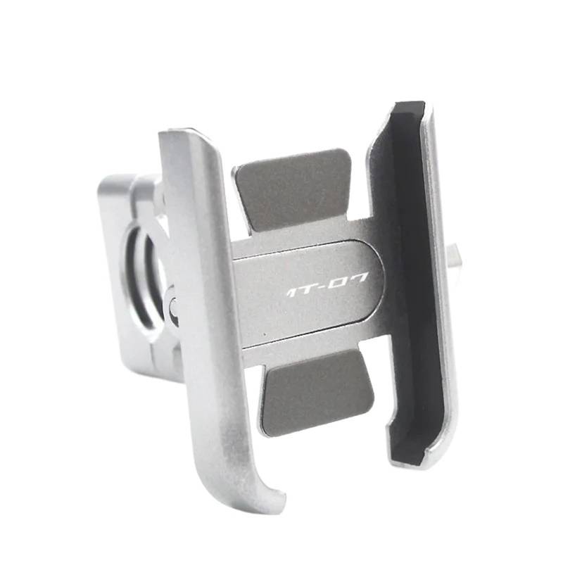 KKMNAIF Motorrad Handyhalterung Für MT-07 Logo Universal Motorrad GPS Lenkerhalterung CNC Aluminium Handyhalter Zubehör Motorrad Navigation Lenkerklemme Handy Fahrradhalterung(Handlebar Silver) von KKMNAIF