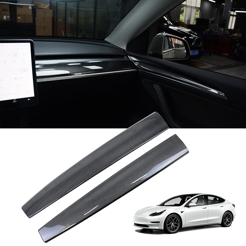 KKTR-CAR Armaturenbrett-Abdeckung, kompatibel mit Tesla Modell Y/3–2 Stück (schwarz glänzende Armaturenbrettabdeckung) von KKTR-CAR