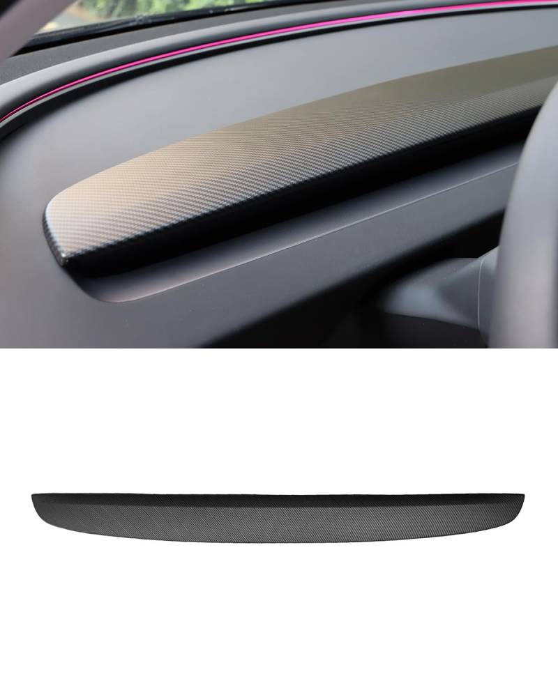 KKTR-CAR für Tesla Model 3 Highland 2024 2025 Dash Wrap Armaturenbrett-Zubehör, Mattes Carbonfaser-Innenverkleidungsset für 2024 Model 3 Highland von KKTR-CAR