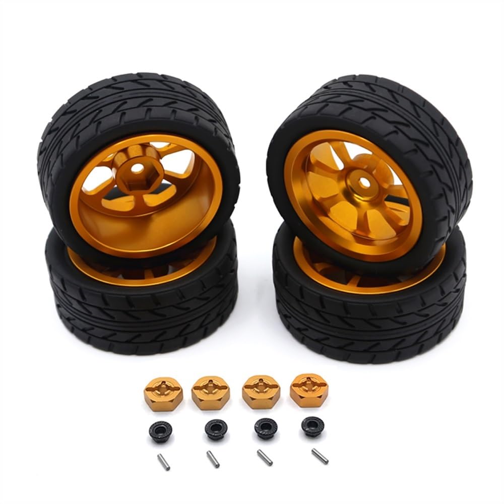 Geeignet für 1:12 1:14 1:18 RC Autozubehör 124016 124017 124018 124019 144001 A959 und andere Metall-Upgrade-Räder (Giallo) von KLAPR