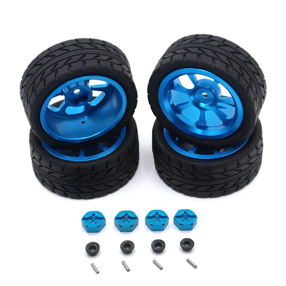 Geeignet für 1:12 1:14 1:18 RC Autozubehör 124016 124017 124018 124019 144001 A959 und andere Metall-Upgrade-Räder (blau) von KLAPR