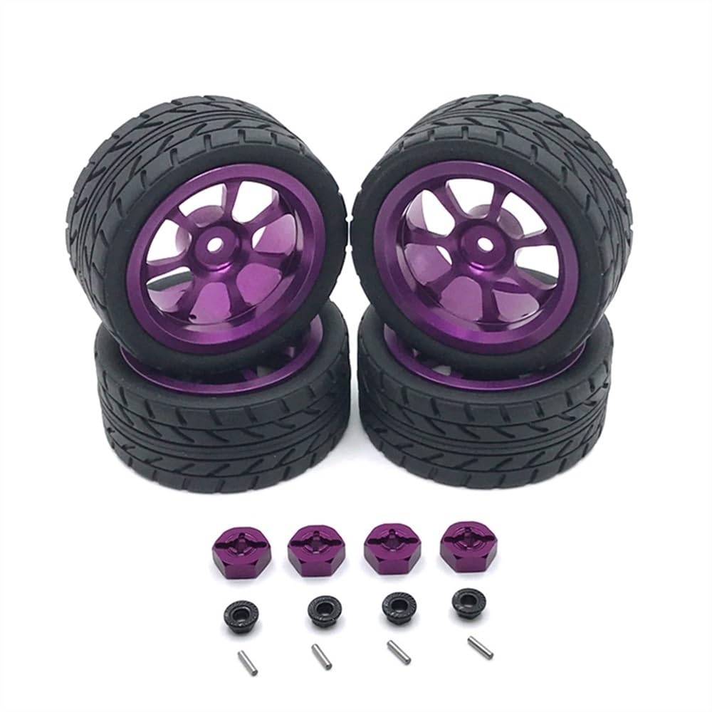 Geeignet für 1:12 1:14 1:18 RC Autozubehör 124016 124017 124018 124019 144001 A959 und andere Metall-Upgrade-Räder (lila) von KLAPR