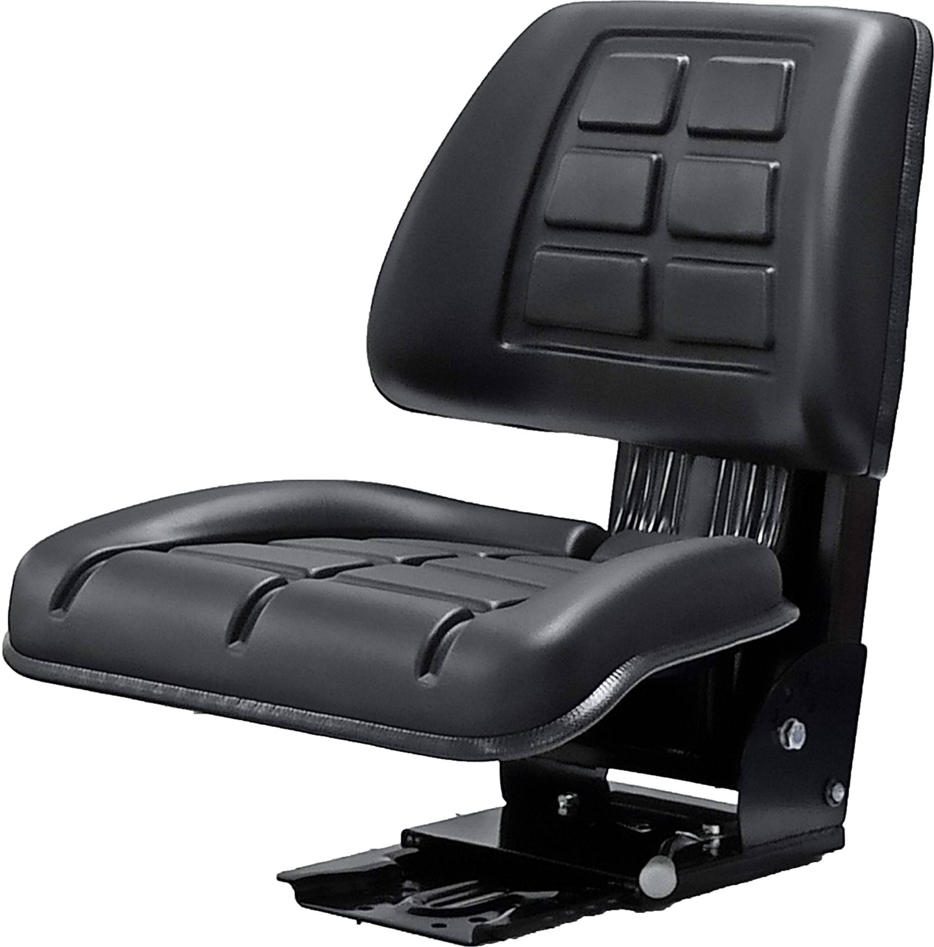 KLARA SEATS Schleppersitz Traktorsitz Universalsitz Trecker Sitz Oldtimer gefedert KS 44/1V PVC Schwarz neigungsverstellbar mit Stossdämpfer und Zugfedern von KLARA SEATS