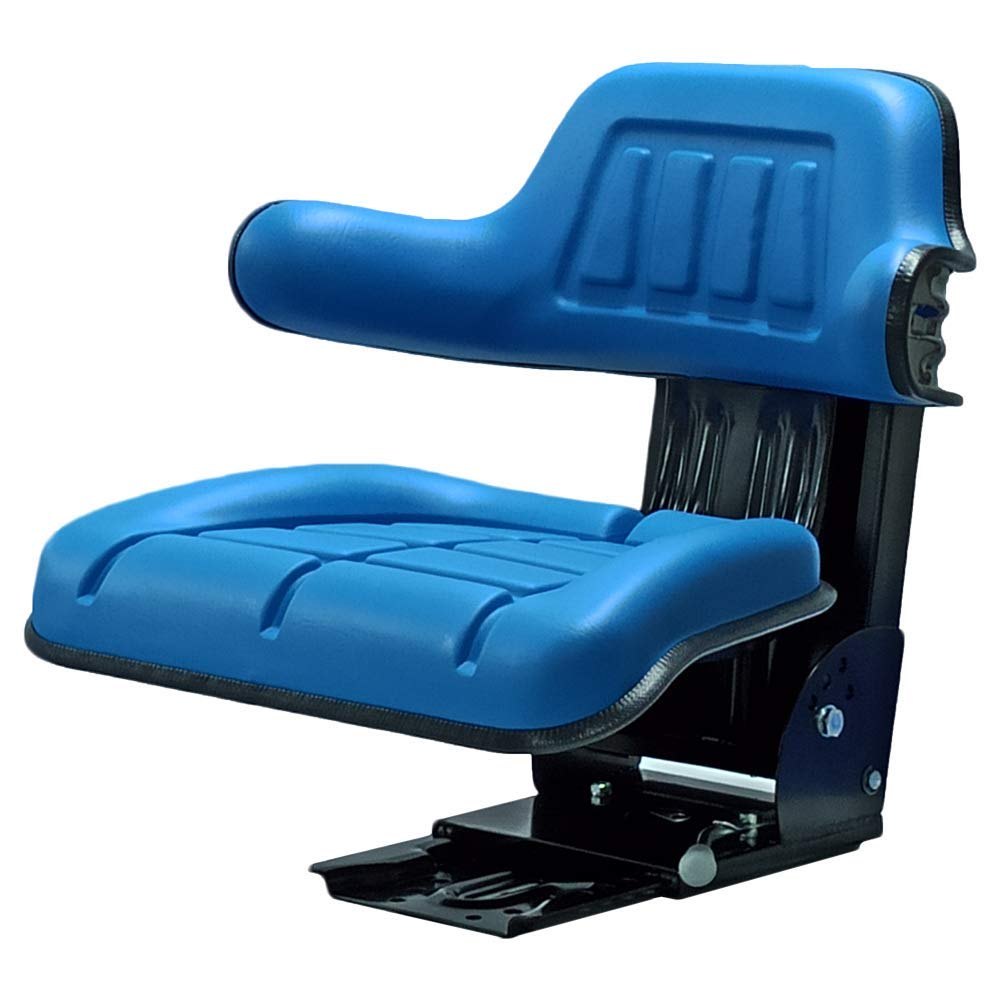KLARA SEATS Schleppersitz Traktorsitz Universalsitz Trecker Sitz Oldtimer gefedert KS 44/2V PVC Blau kompatibel mit New Holland Ford neigungsverstellbar mit Stossdämpfer und Zugfedern von KLARA SEATS