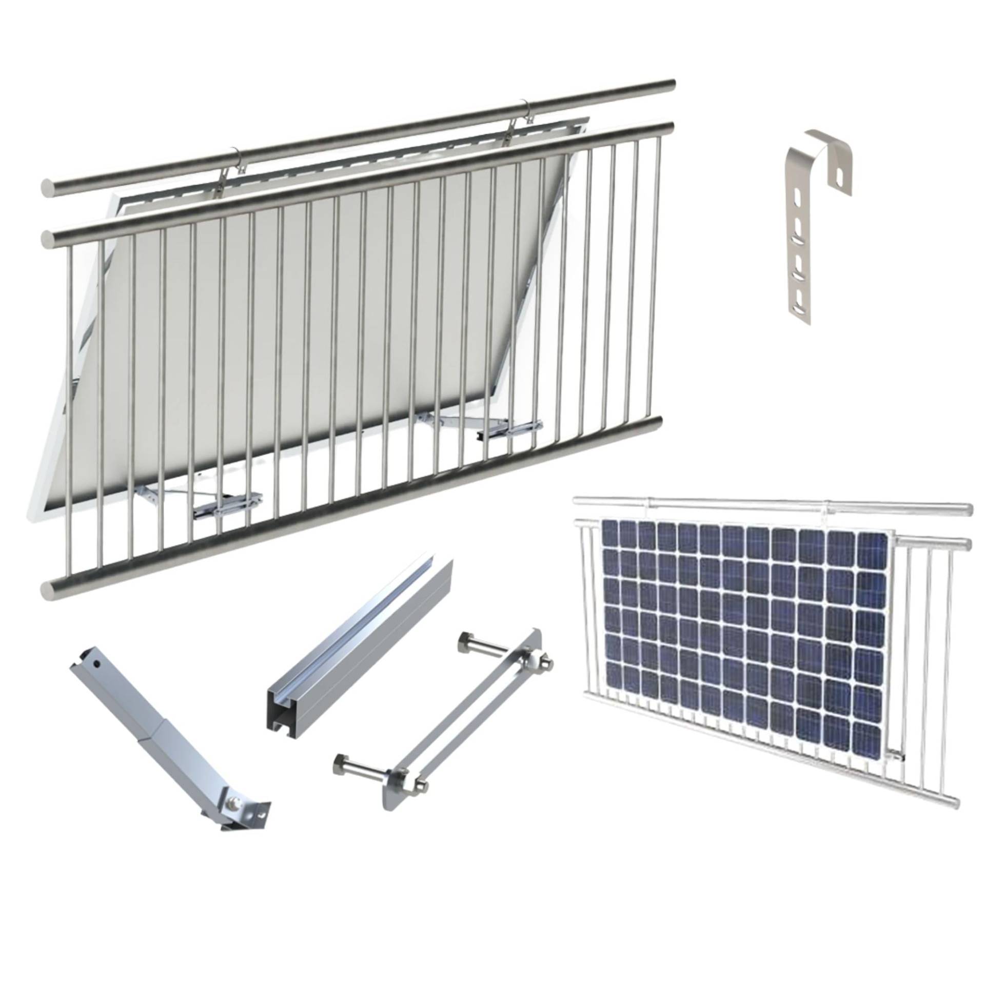 Befestigung für Balkonkraftwerk Halterung Balkon - KLARBEIT Befestigung für PV Module I Neigungswinkel von 0°- 30° I Befestigung Balkonkraftwerk I Halterung Balkonkraftwerk Geländer von KLARBEIT