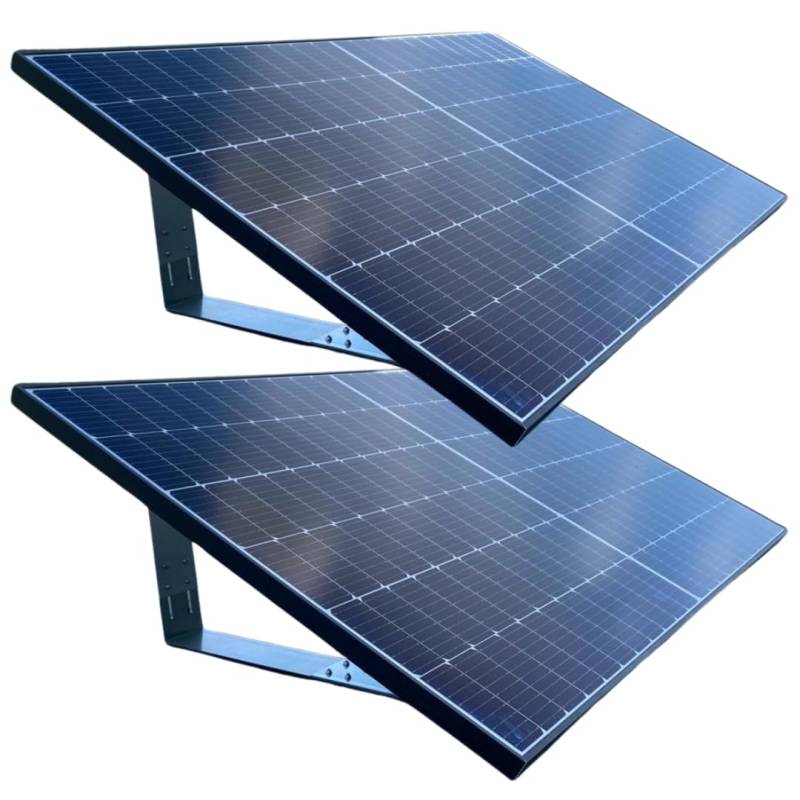 Balkonkraftwerk Halterung Flachdach - KLARBEIT Solarpanel Halterung - PV Halterung Flachdach | PV Modul Halterung Set für 2 Module - Solarmodul Halterung Flachdach von KLARBEIT