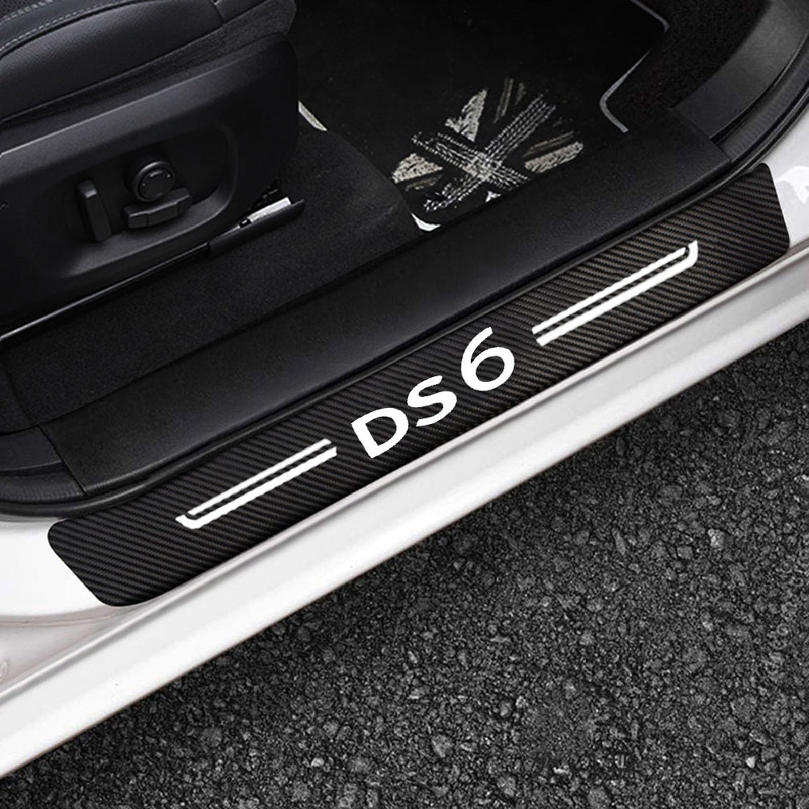 4 Stück Auto Einstiegsleisten Schutz, für Citr-oen DS6 Auto Kohlefaser Türschweller Schutz mit Logo Aufkleber Kantenschutz,White 4 Stück Auto Einstiegsleisten Schutz, für Citr-oen DS6 Auto Kohlefaser Türschweller Schutz mit Logo Aufkleber Kantenschutz,White von KLHYWEN
