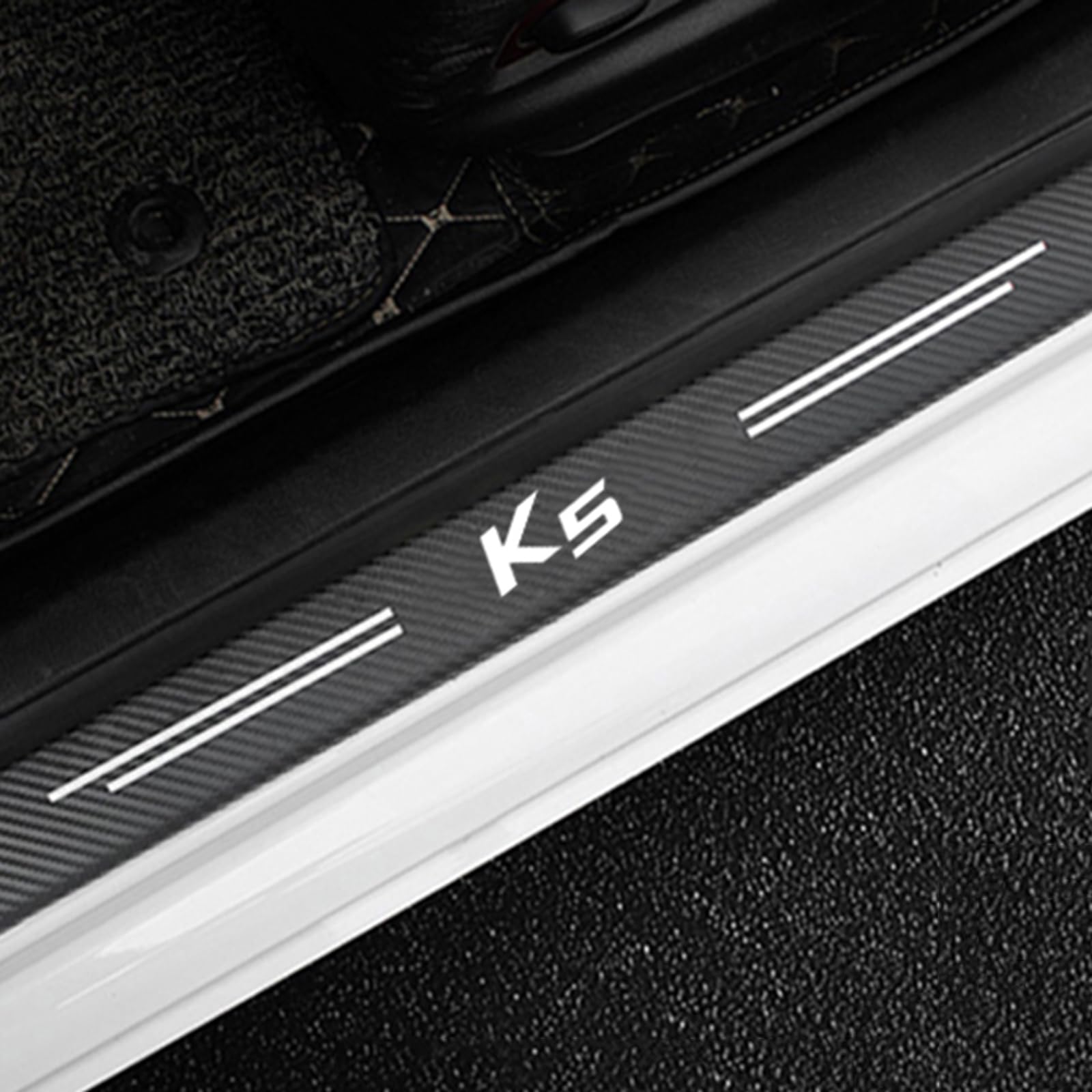 4 Stück Auto Einstiegsleisten Schutz, für KI-A K5 Auto Kohlefaser Türschweller Schutz mit Logo Aufkleber Kantenschutz,White 4 Stück Auto Einstiegsleisten Schutz, für KI-A K5 Auto Kohlefaser Türschweller Schutz mit Logo Aufkleber Kantenschutz,White von KLHYWEN