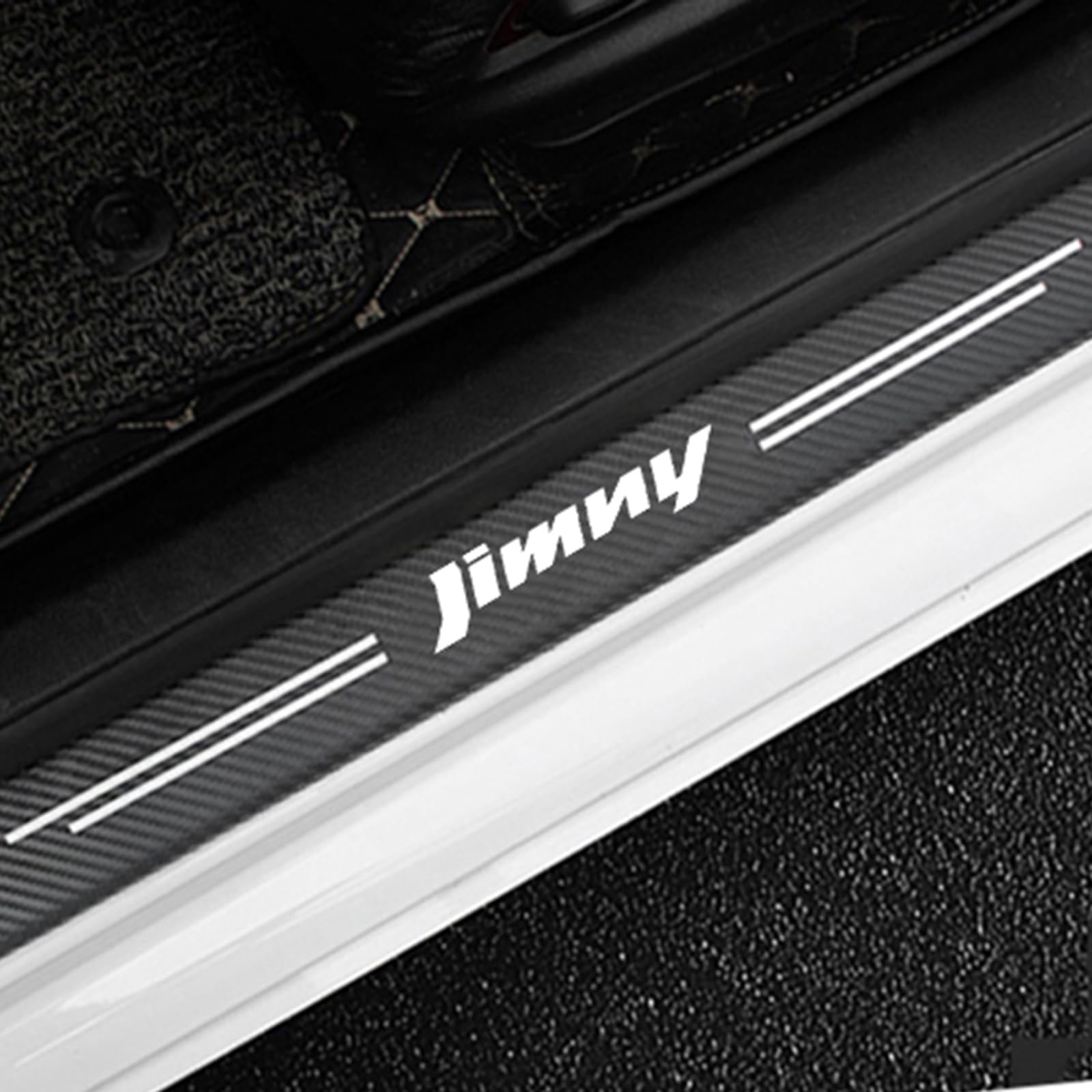 4 Stück Auto Einstiegsleisten Schutz, für Suz-uki JIMNY Auto Kohlefaser Türschweller Schutz mit Logo Aufkleber Kantenschutz,White 4 Stück Auto Einstiegsleisten Schutz, für Suz-uki JIMNY Auto Kohlefaser Türschweller Schutz mit Logo Aufkleber Kantenschutz,White von KLHYWEN
