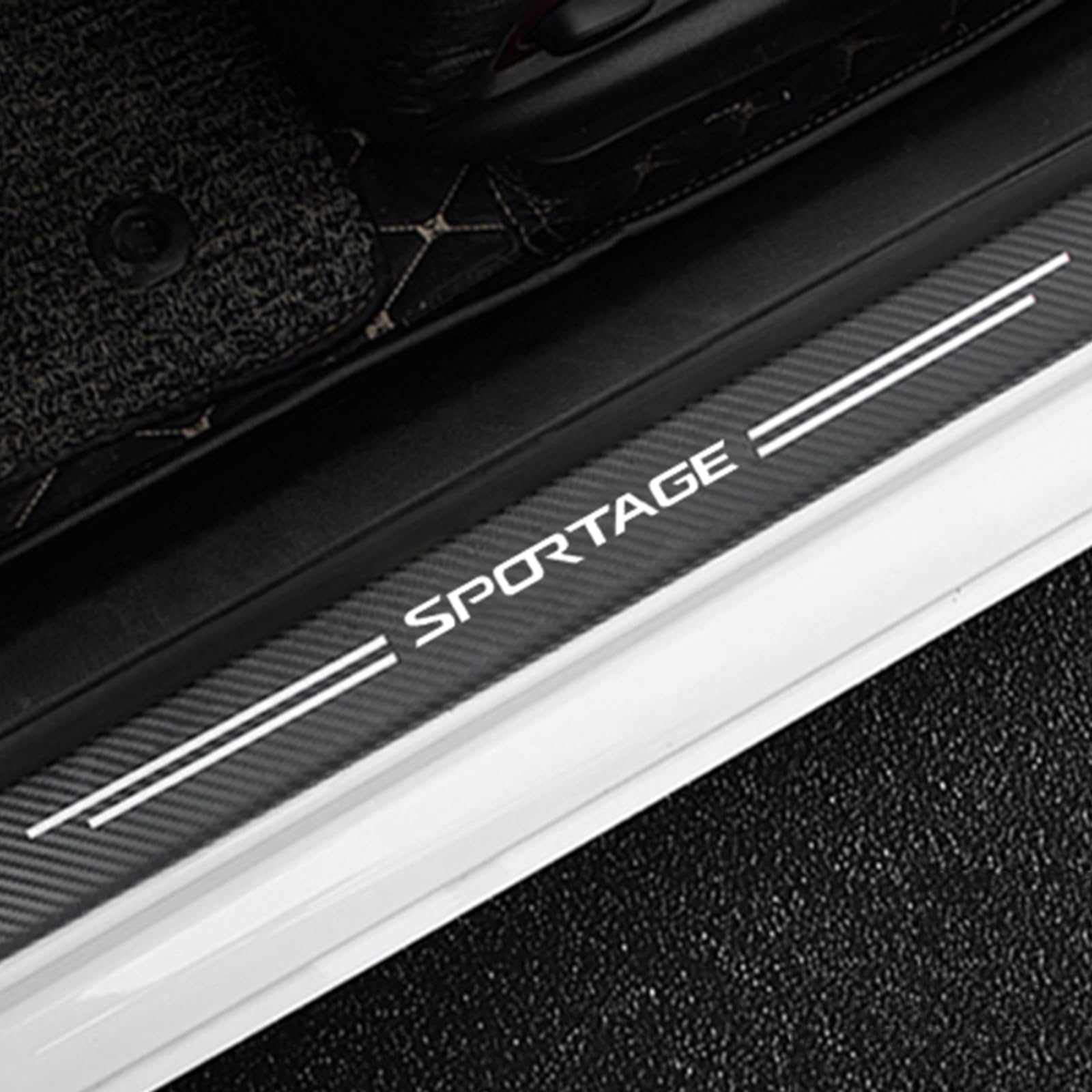 4 Stück Auto Einstiegsleisten Schutz für KI-A SPORTAGE, Kohlefaser Türschweller Lackschutzfolie Car Schritt Kanten Starke Klebrigkeit Schutzaufkleber Zierleisten,White 4 Stück Auto Einstiegsleisten Schutz für KI-A SPORTAGE, Kohlefaser Türschweller Lackschutzfolie Car Schritt Kanten Starke Klebrigkeit Schutzaufkleber Zierleisten,White von KLHYWEN