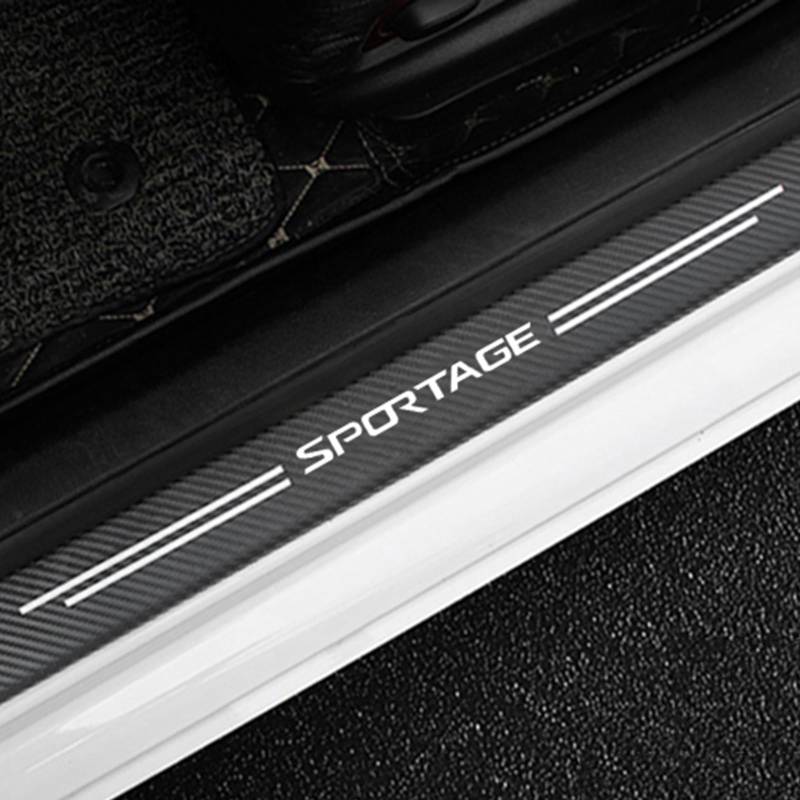 4 Stück Auto Einstiegsleisten Schutz für KI-A SPORTAGE, Kohlefaser Türschweller Lackschutzfolie Car Schritt Kanten Starke Klebrigkeit Schutzaufkleber Zierleisten,White von KLHYWEN