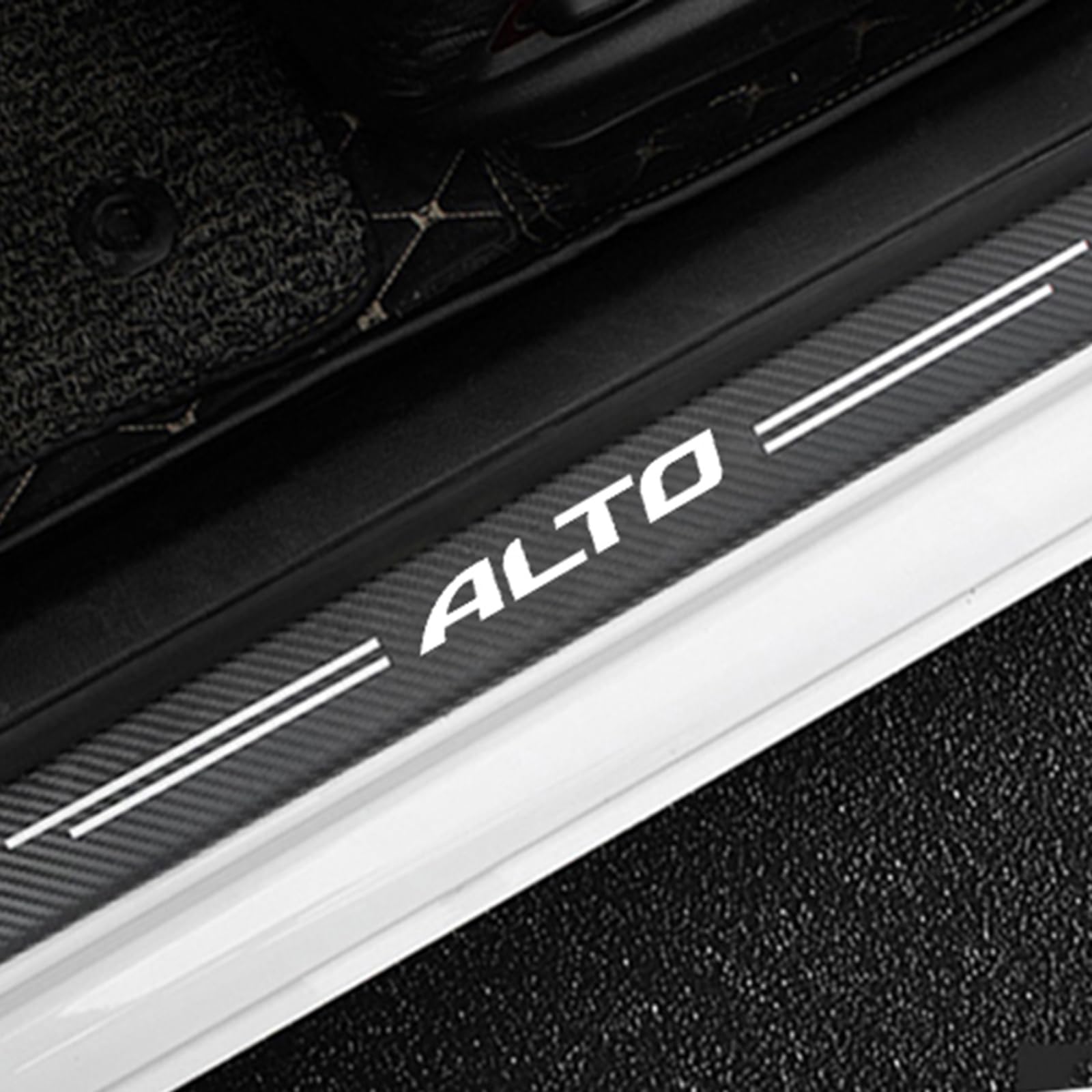 4 Stück Auto Einstiegsleisten Schutz für Suz-uki Alto, Kohlefaser Türschweller Lackschutzfolie Car Schritt Kanten Starke Klebrigkeit Schutzaufkleber Zierleisten,White 4 Stück Auto Einstiegsleisten Schutz für Suz-uki Alto, Kohlefaser Türschweller Lackschutzfolie Car Schritt Kanten Starke Klebrigkeit Schutzaufkleber Zierleisten,White von KLHYWEN