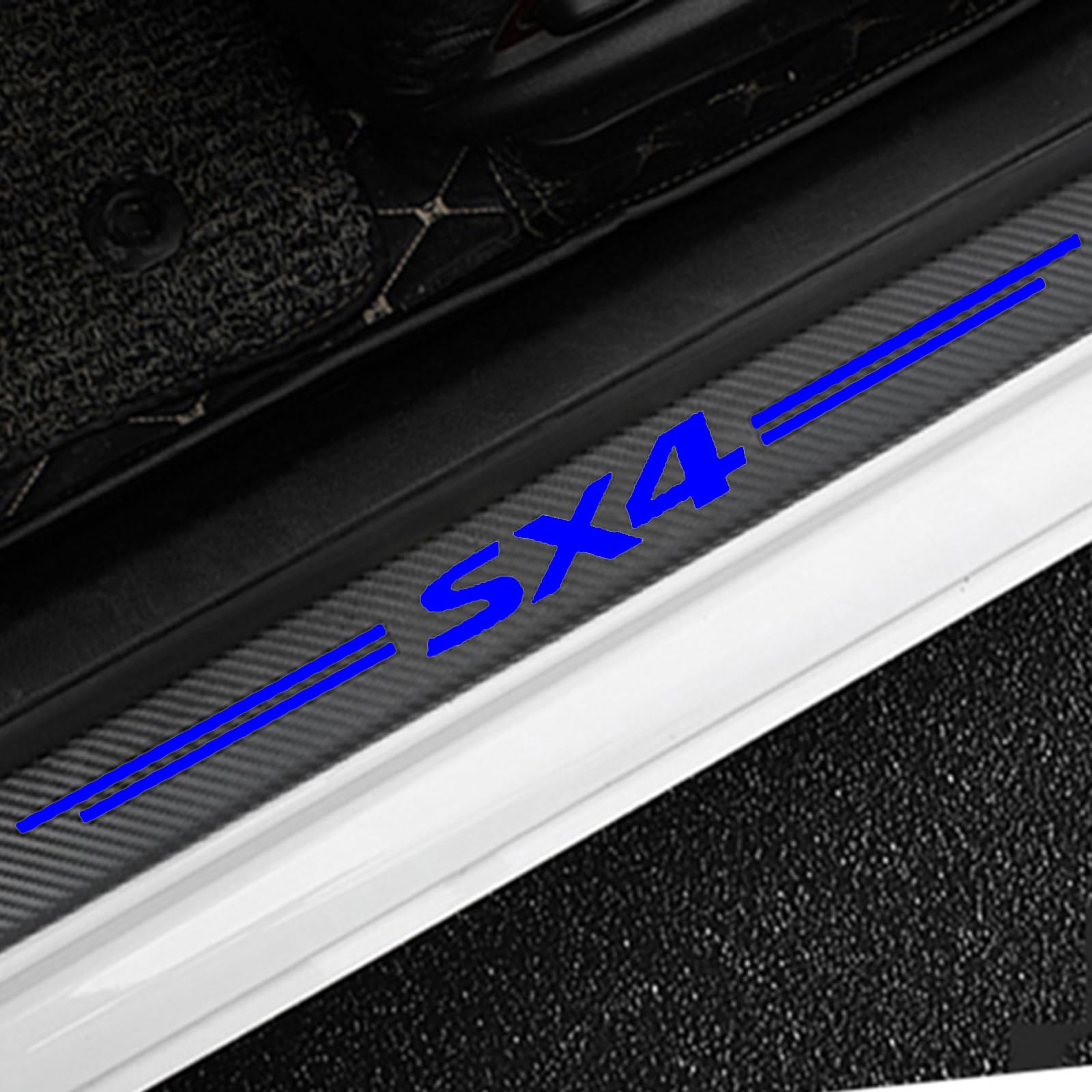 4 Stück Auto Einstiegsleisten Schutz für Suz-uki SX4, Kohlefaser Türschweller Lackschutzfolie Car Schritt Kanten Starke Klebrigkeit Schutzaufkleber Zierleisten,Blue 4 Stück Auto Einstiegsleisten Schutz für Suz-uki SX4, Kohlefaser Türschweller Lackschutzfolie Car Schritt Kanten Starke Klebrigkeit Schutzaufkleber Zierleisten,Blue von KLHYWEN