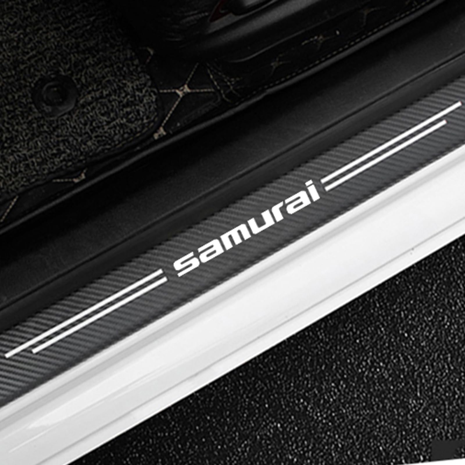 4 Stück Auto Einstiegsleisten Schutz für Suz-uki Samurai, Kohlefaser Türschweller Lackschutzfolie Car Schritt Kanten Starke Klebrigkeit Schutzaufkleber Zierleisten,White 4 Stück Auto Einstiegsleisten Schutz für Suz-uki Samurai, Kohlefaser Türschweller Lackschutzfolie Car Schritt Kanten Starke Klebrigkeit Schutzaufkleber Zierleisten,White von KLHYWEN