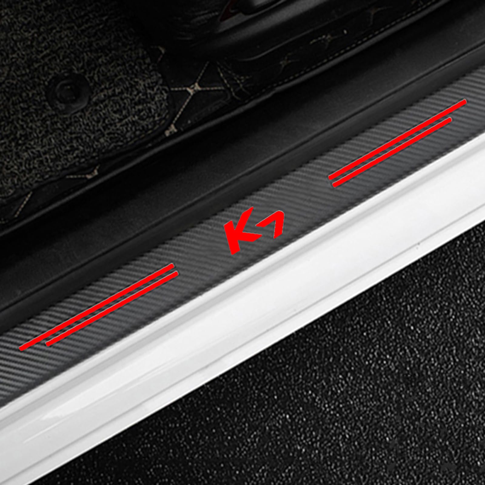 4 Stück Auto Einstiegsleisten Schutzfolie für KI-A K7 Türschwelle Lackschutz, Kohlefaser Aufkleber Kantenschutz Styling Tuning Zubehör,Red 4 Stück Auto Einstiegsleisten Schutzfolie für KI-A K7 Türschwelle Lackschutz, Kohlefaser Aufkleber Kantenschutz Styling Tuning Zubehör,Red von KLHYWEN