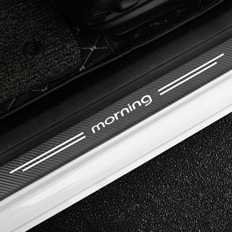 4 Stück Auto Einstiegsleisten Schutzfolie für KI-A Morning Türschwelle Lackschutz, Kohlefaser Aufkleber Kantenschutz Styling Tuning Zubehör,White von KLHYWEN