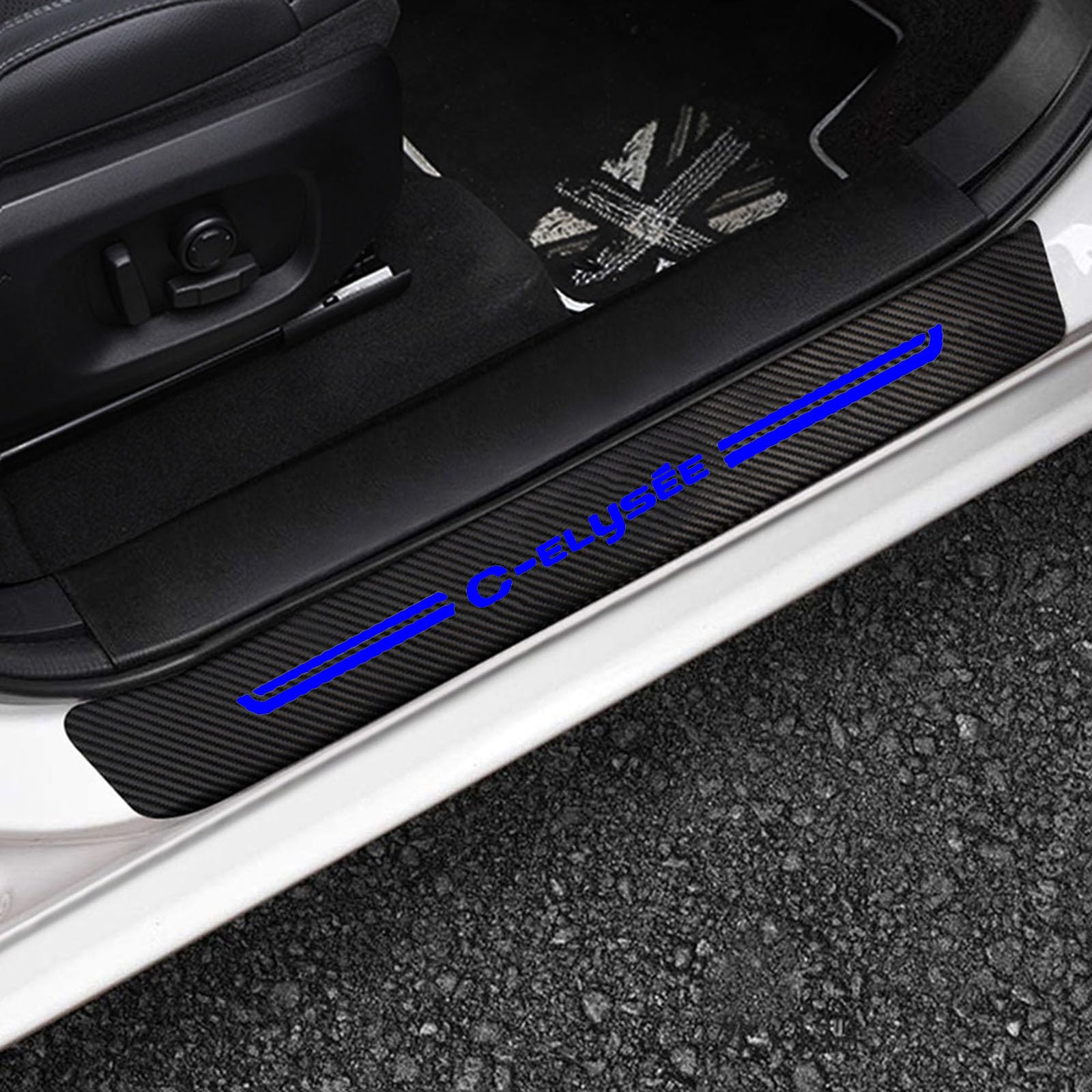 4 Stück Auto Kohlefaser Einstiegsleisten Kick Plates Aufkleber für Citr-oen C-Elysee, Car Türschwelle Scuff Pedal Anti Scratch Schwellenabdeckung Schutz Trim Sticker Zubehör,Blue 4 Stück Auto Kohlefaser Einstiegsleisten Kick Plates Aufkleber für Citr-oen C-Elysee, Car Türschwelle Scuff Pedal Anti Scratch Schwellenabdeckung Schutz Trim Sticker Zubehör,Blue von KLHYWEN
