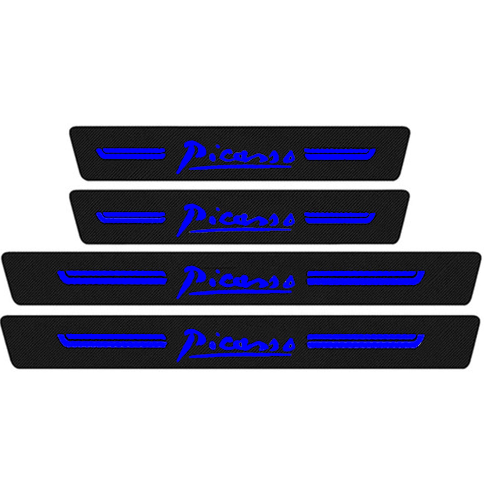 4 Stück Auto Kohlefaser Einstiegsleisten Kick Plates Aufkleber für Citr-oen Picasso, Car Türschwelle Scuff Pedal Anti Scratch Schwellenabdeckung Schutz Trim Sticker Zubehör,Blue 4 Stück Auto Kohlefaser Einstiegsleisten Kick Plates Aufkleber für Citr-oen Picasso, Car Türschwelle Scuff Pedal Anti Scratch Schwellenabdeckung Schutz Trim Sticker Zubehör,Blue von KLHYWEN