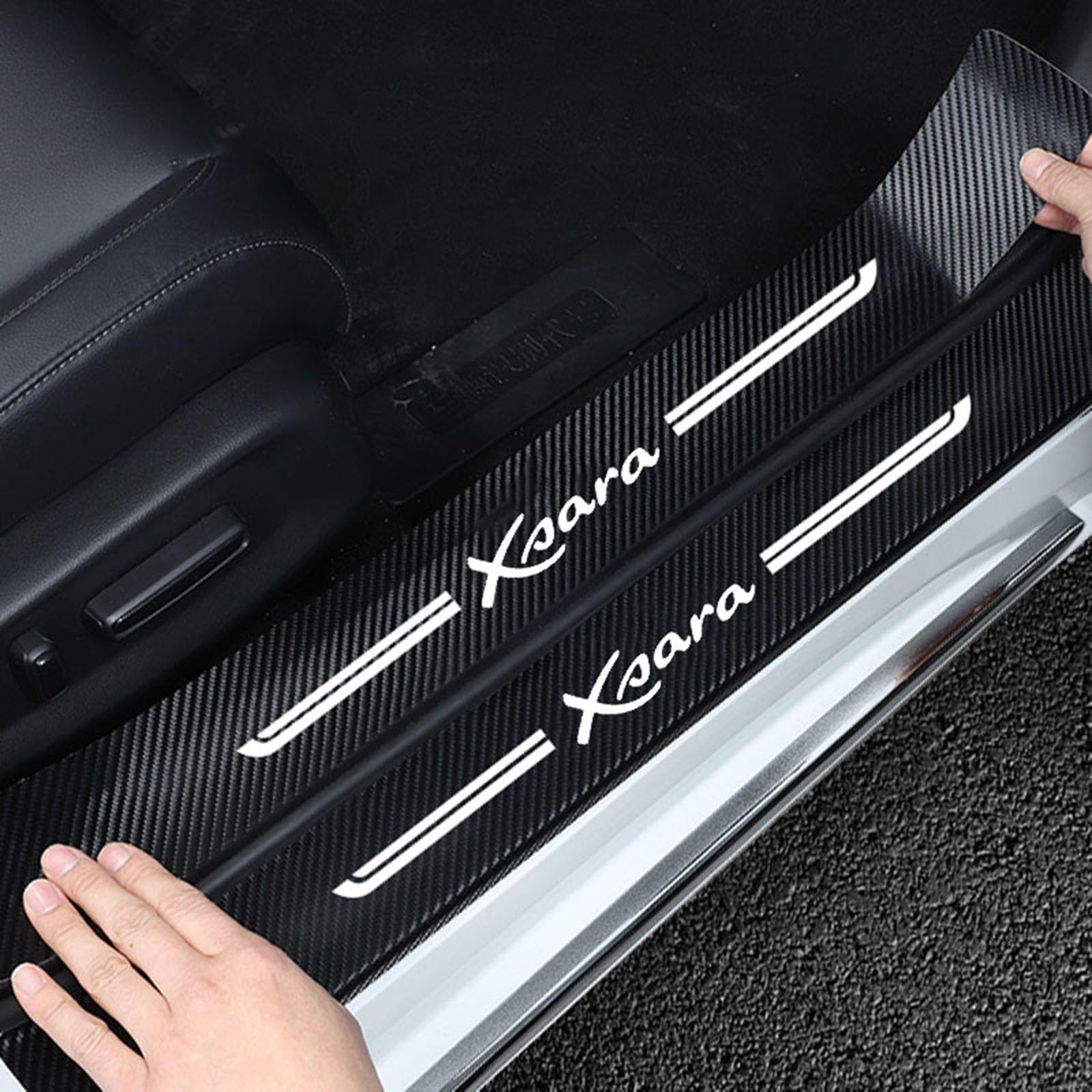 4 Stück Auto Kohlefaser Einstiegsleisten Kick Plates Aufkleber für Citr-oen Xsara, Car Türschwelle Scuff Pedal Anti Scratch Schwellenabdeckung Schutz Trim Sticker Zubehör,White 4 Stück Auto Kohlefaser Einstiegsleisten Kick Plates Aufkleber für Citr-oen Xsara, Car Türschwelle Scuff Pedal Anti Scratch Schwellenabdeckung Schutz Trim Sticker Zubehör,White von KLHYWEN