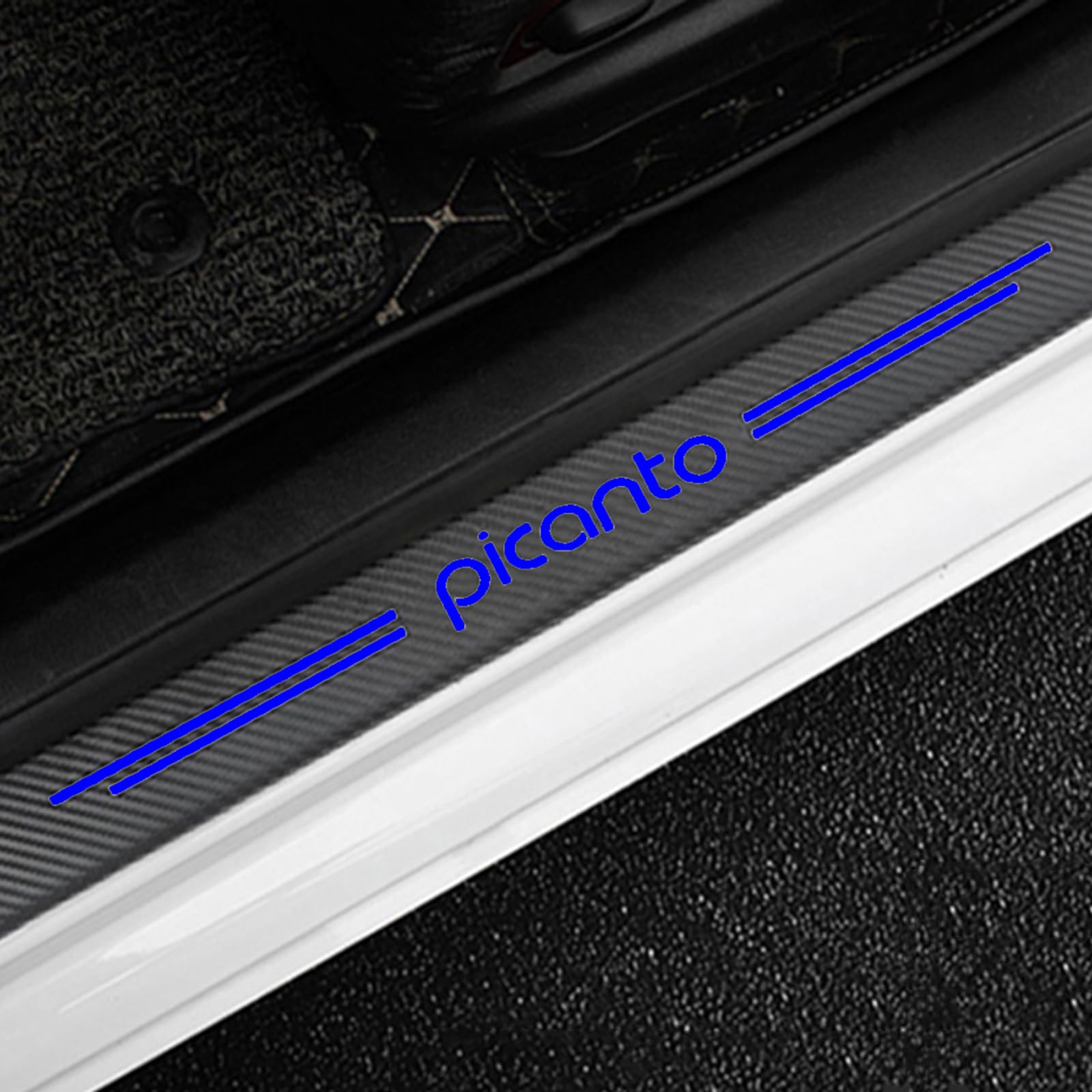 4 Stück Auto Kohlefaser Einstiegsleisten Kick Plates Aufkleber für KI-A Picanto, Car Türschwelle Scuff Pedal Anti Scratch Schwellenabdeckung Schutz Trim Sticker Zubehör,Blue 4 Stück Auto Kohlefaser Einstiegsleisten Kick Plates Aufkleber für KI-A Picanto, Car Türschwelle Scuff Pedal Anti Scratch Schwellenabdeckung Schutz Trim Sticker Zubehör,Blue von KLHYWEN