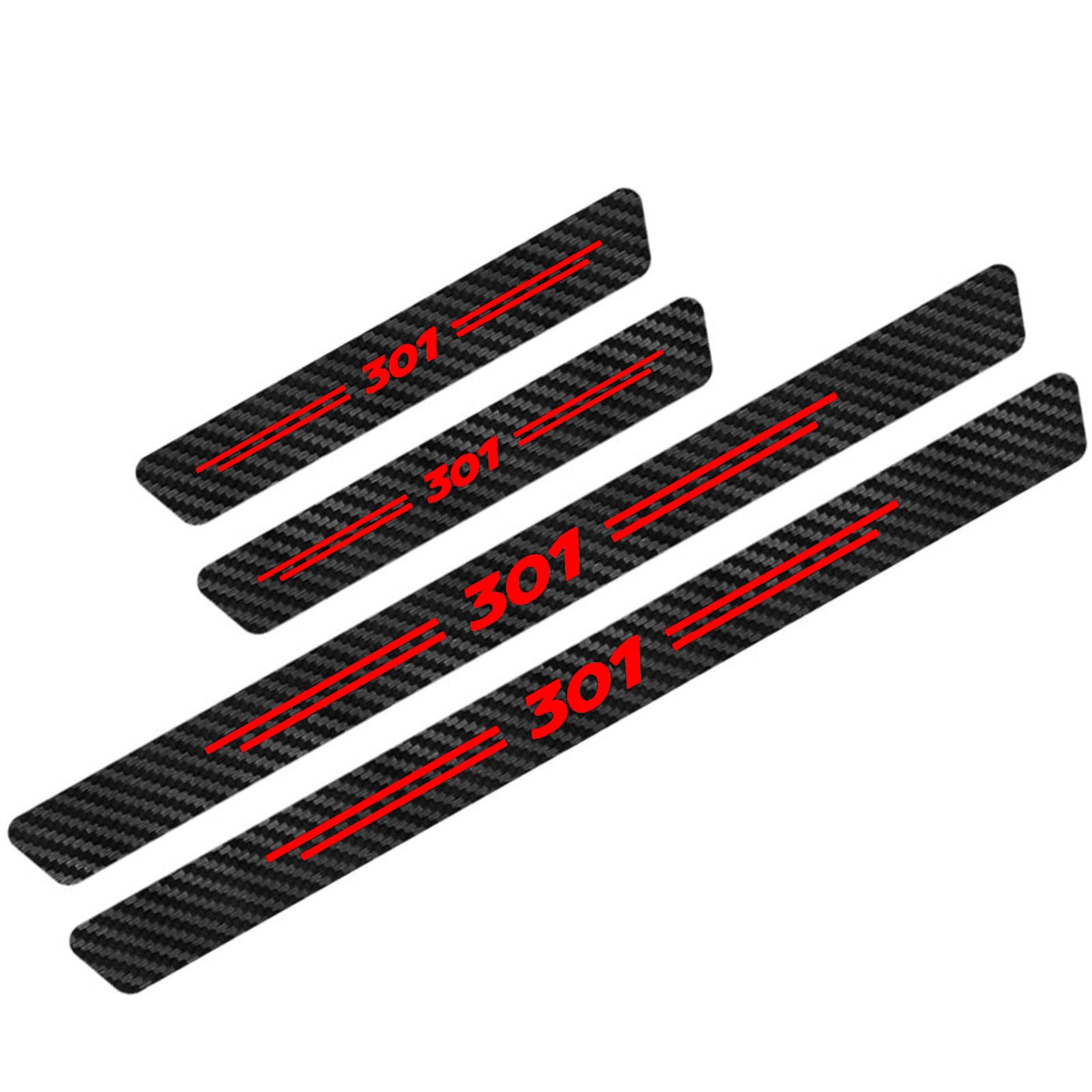 4 Stück Auto Kohlefaser Einstiegsleisten Kick Plates Aufkleber für Peu-geot, Car Türschwelle Scuff Pedal Anti Scratch Schwellenabdeckung Schutz Trim Sticker Zubehör,301 Red 4 Stück Auto Kohlefaser Einstiegsleisten Kick Plates Aufkleber für Peu-geot, Car Türschwelle Scuff Pedal Anti Scratch Schwellenabdeckung Schutz Trim Sticker Zubehör,301 Red von KLHYWEN