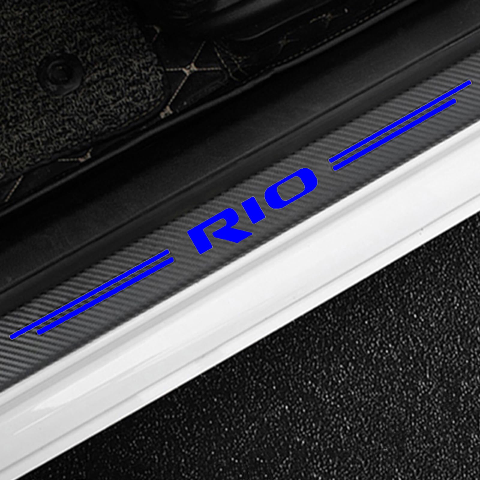 4 Stück Auto Kohlefaser Einstiegsleisten Schutz Für KI-A Rio Tuning Zubehör mit Logo Türschwelle Anti Kratz Aufkleber Schutzstreifen,Blue 4 Stück Auto Kohlefaser Einstiegsleisten Schutz Für KI-A Rio Tuning Zubehör mit Logo Türschwelle Anti Kratz Aufkleber Schutzstreifen,Blue von KLHYWEN