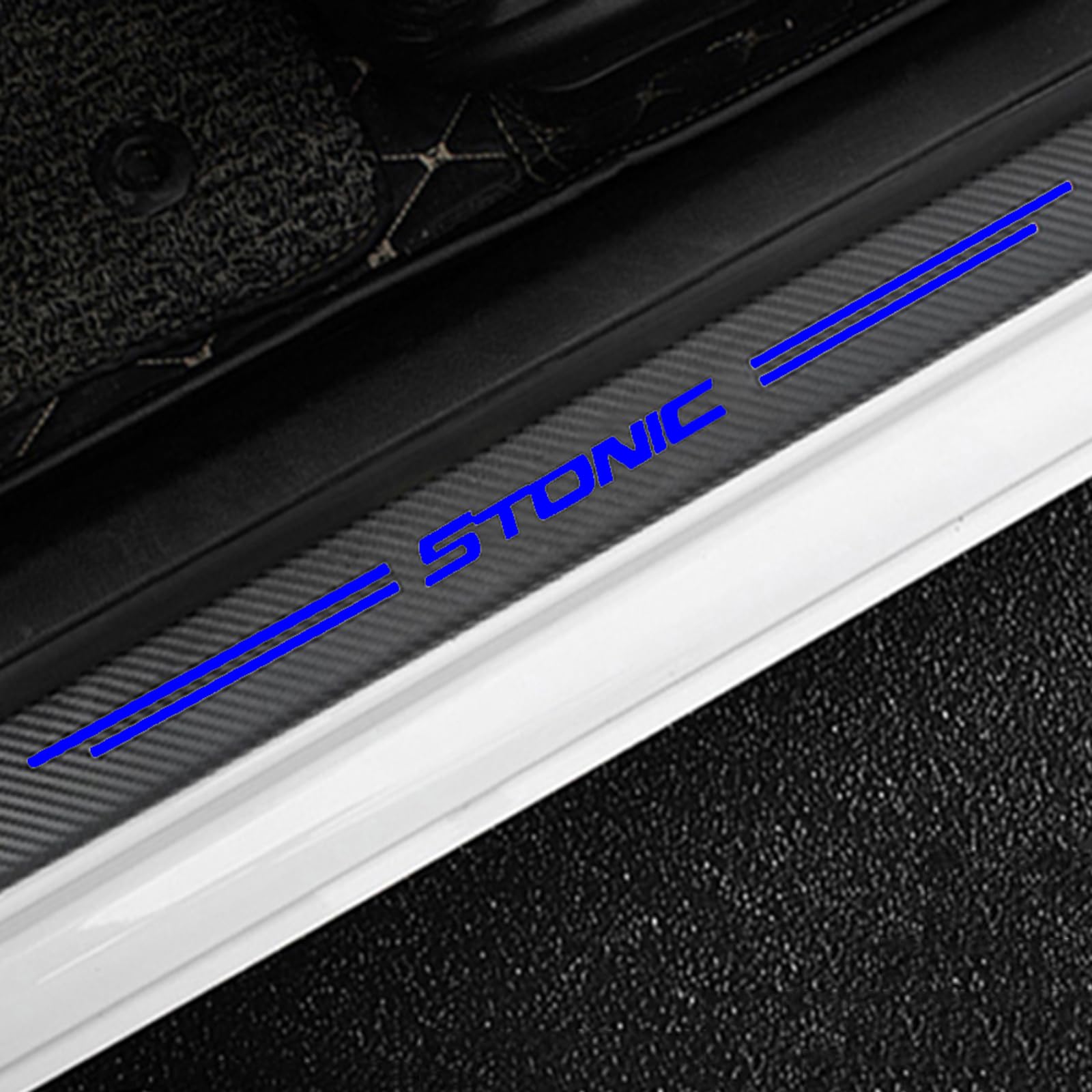 4 Stück Auto Kohlefaser Einstiegsleisten Schutz Für KI-A Stonic Tuning Zubehör mit Logo Türschwelle Anti Kratz Aufkleber Schutzstreifen,Blue 4 Stück Auto Kohlefaser Einstiegsleisten Schutz Für KI-A Stonic Tuning Zubehör mit Logo Türschwelle Anti Kratz Aufkleber Schutzstreifen,Blue von KLHYWEN
