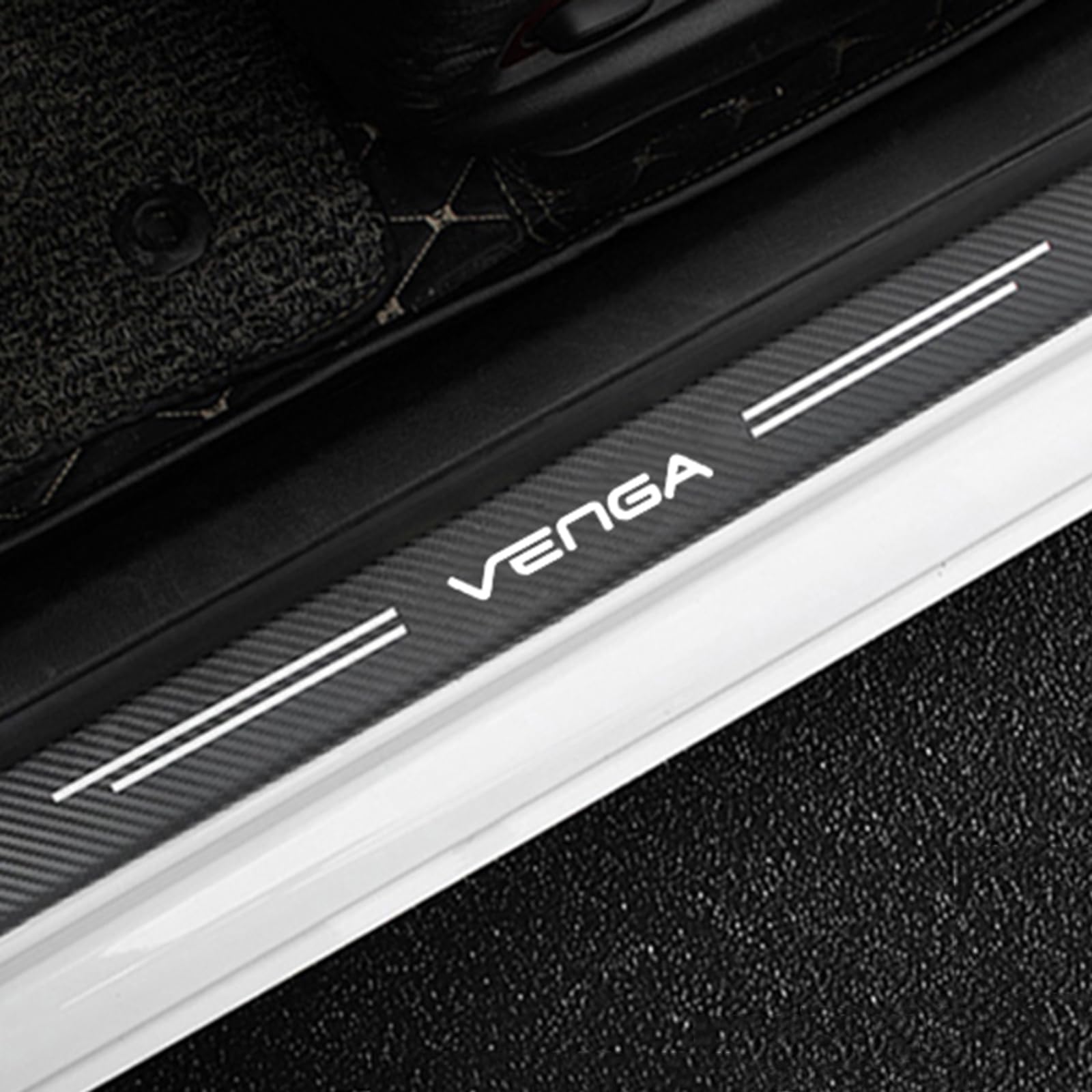 4 Stück Auto Kohlefaser Einstiegsleisten Schutz Für KI-A Venga Tuning Zubehör mit Logo Türschwelle Anti Kratz Aufkleber Schutzstreifen,White 4 Stück Auto Kohlefaser Einstiegsleisten Schutz Für KI-A Venga Tuning Zubehör mit Logo Türschwelle Anti Kratz Aufkleber Schutzstreifen,White von KLHYWEN