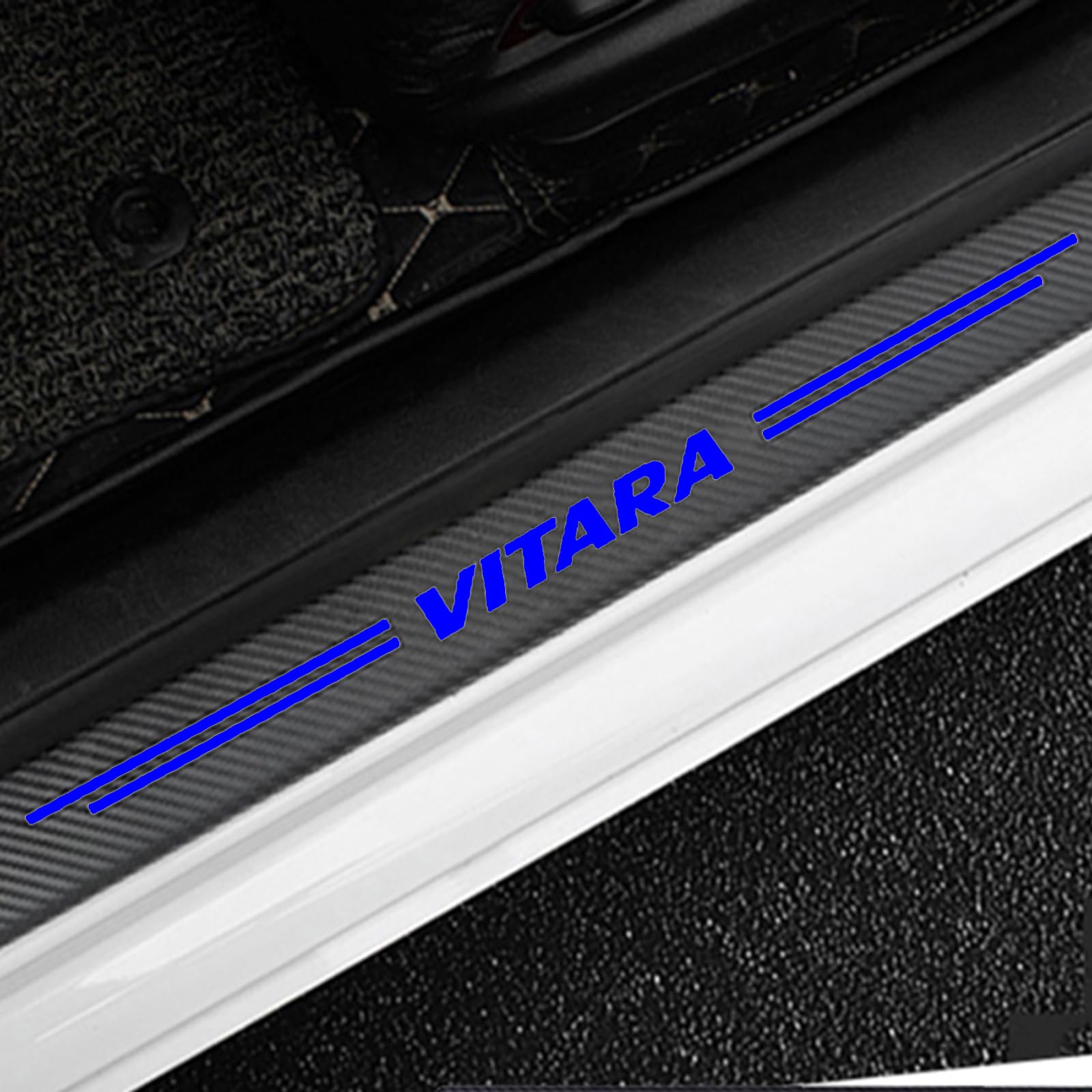 4 Stück Auto Kohlefaser Einstiegsleisten Schutz Für Suz-uki Vitara Tuning Zubehör mit Logo Türschwelle Anti Kratz Aufkleber Schutzstreifen,Blue 4 Stück Auto Kohlefaser Einstiegsleisten Schutz Für Suz-uki Vitara Tuning Zubehör mit Logo Türschwelle Anti Kratz Aufkleber Schutzstreifen,Blue von KLHYWEN