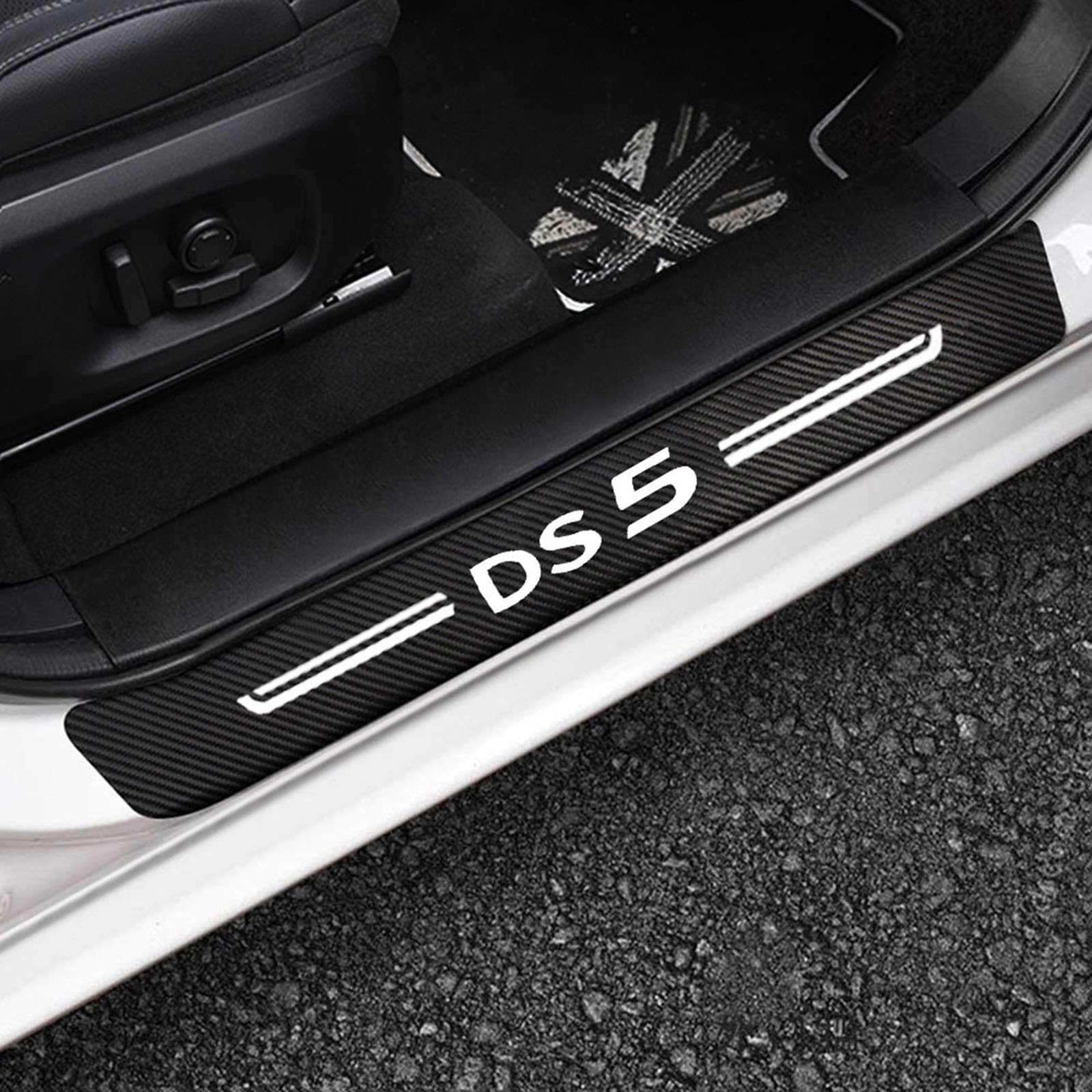 4 Stück Kohlefaser Einstiegsleisten Schutz für Citr-oen DS5, Auto Türschweller Kratzschutz Abdeckung Protector Pedal Aufkleber,White 4 Stück Kohlefaser Einstiegsleisten Schutz für Citr-oen DS5, Auto Türschweller Kratzschutz Abdeckung Protector Pedal Aufkleber,White von KLHYWEN
