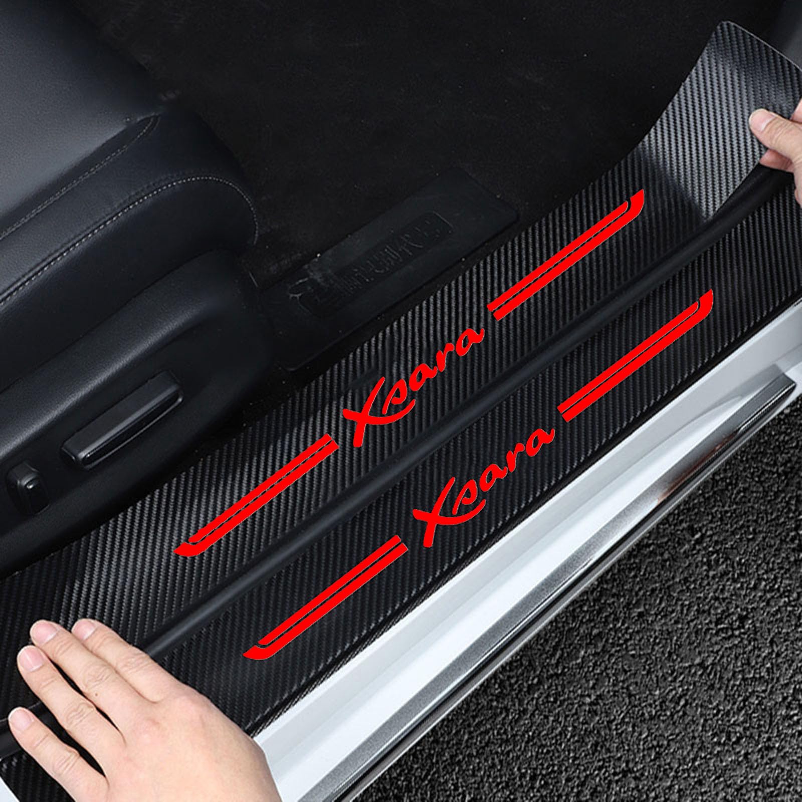 4 Stück Kohlefaser Einstiegsleisten Schutz für Citr-oen Xsara, Auto Türschweller Kratzschutz Abdeckung Protector Pedal Aufkleber,Red 4 Stück Kohlefaser Einstiegsleisten Schutz für Citr-oen Xsara, Auto Türschweller Kratzschutz Abdeckung Protector Pedal Aufkleber,Red von KLHYWEN