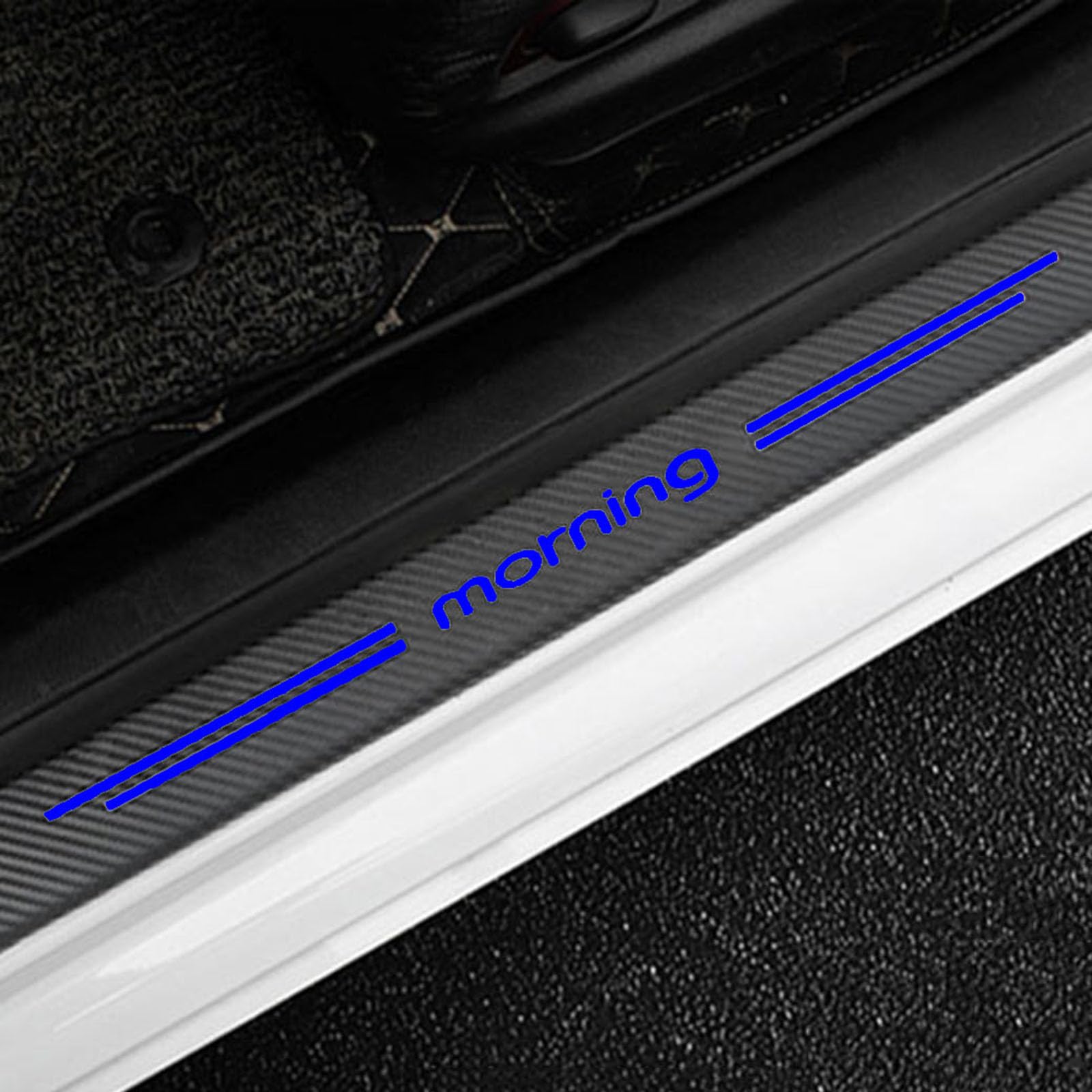4 Stück Kohlefaser Einstiegsleisten Schutz für KI-A Morning, Auto Türschweller Kratzschutz Abdeckung Protector Pedal Aufkleber,Blue 4 Stück Kohlefaser Einstiegsleisten Schutz für KI-A Morning, Auto Türschweller Kratzschutz Abdeckung Protector Pedal Aufkleber,Blue von KLHYWEN