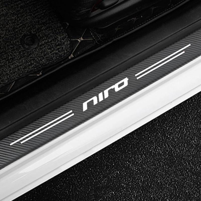 4 Stück Kohlefaser Einstiegsleisten Schutz für KI-A NIRO, Auto Willkommens Pedal Türschweller Kratzschutz Abdeckung Car Innen-Styling-Zubehör,White von KLHYWEN
