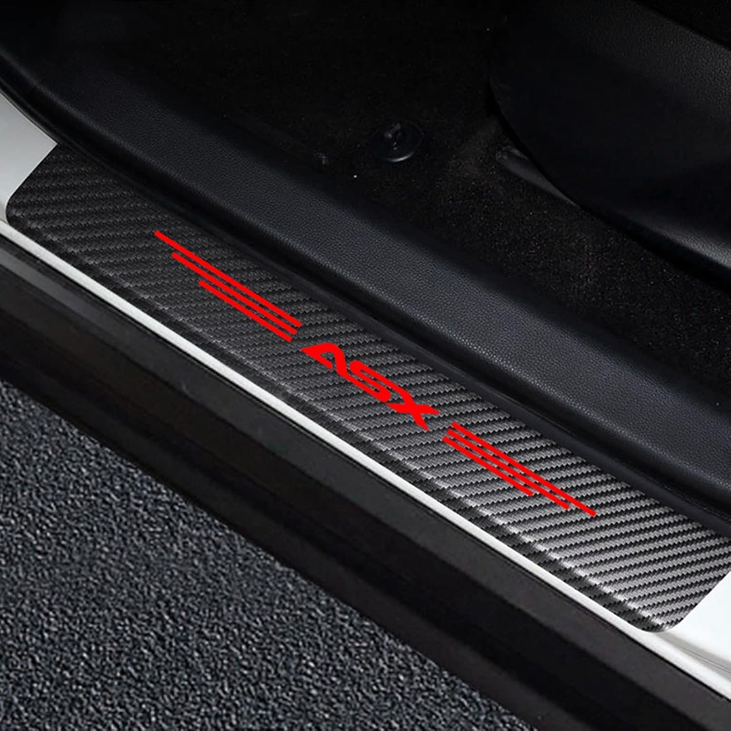 4 Stück Kohlefaser Einstiegsleisten Schutz für Mitsu-bishi ASX, Auto Türschweller Kratzschutz Abdeckung Protector Pedal Aufkleber,Red 4 Stück Kohlefaser Einstiegsleisten Schutz für Mitsu-bishi ASX, Auto Türschweller Kratzschutz Abdeckung Protector Pedal Aufkleber,Red von KLHYWEN