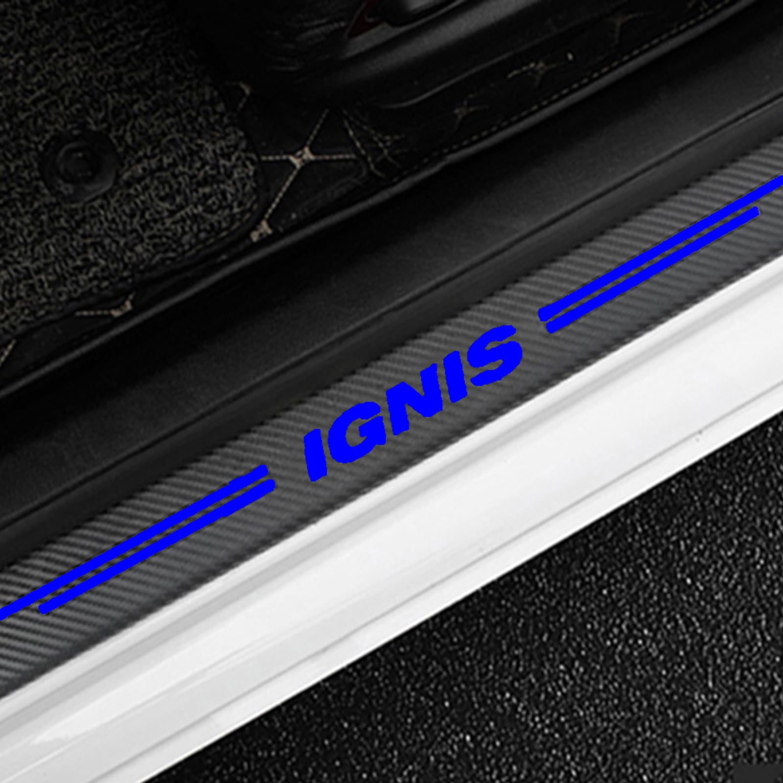 4 Stück Kohlefaser Einstiegsleisten Schutz für Suz-uki IGNIS, Auto Türschweller Kratzschutz Abdeckung Protector Pedal Aufkleber,Blue 4 Stück Kohlefaser Einstiegsleisten Schutz für Suz-uki IGNIS, Auto Türschweller Kratzschutz Abdeckung Protector Pedal Aufkleber,Blue von KLHYWEN