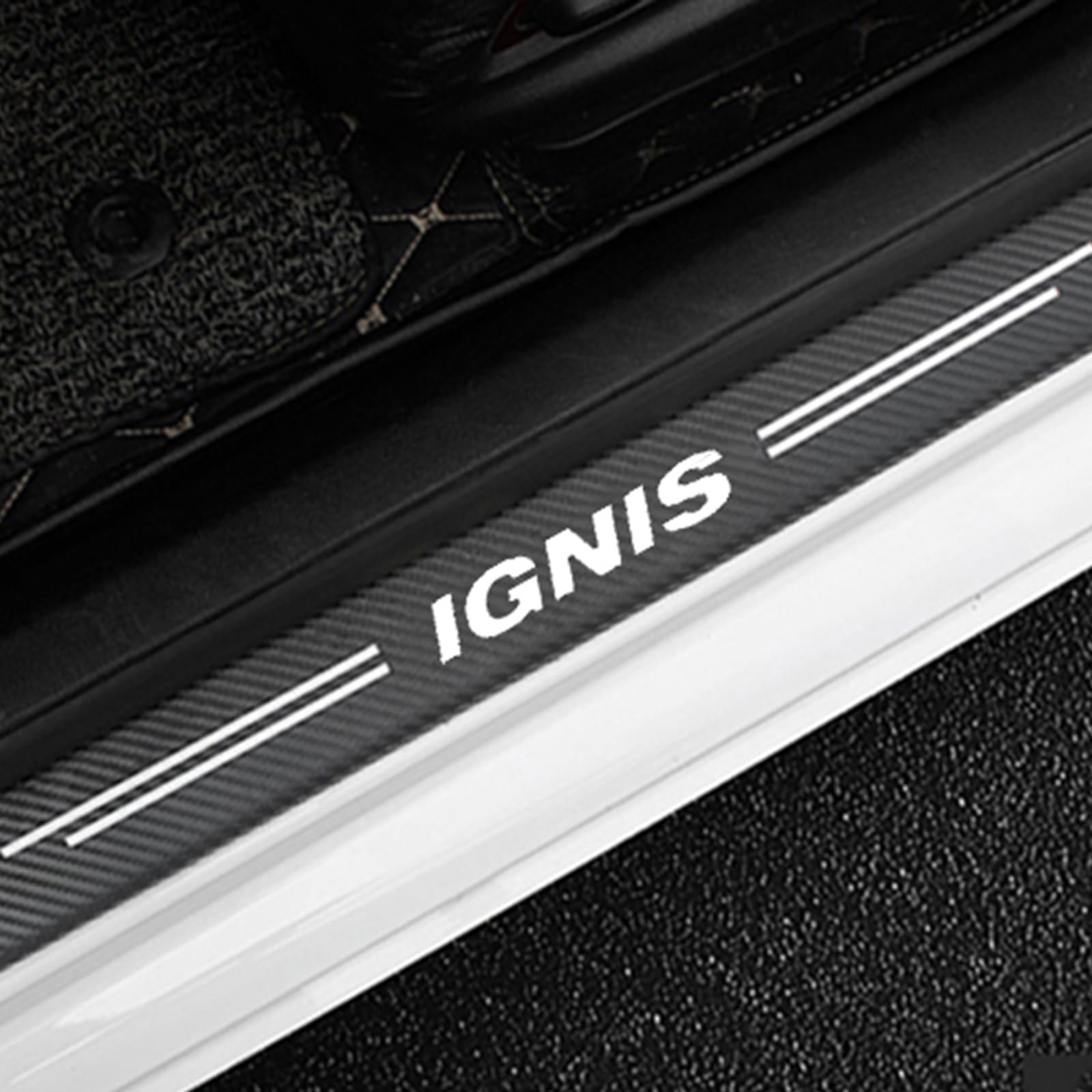 4 Stück Kohlefaser Einstiegsleisten Schutz für Suz-uki IGNIS, Auto Türschweller Kratzschutz Abdeckung Protector Pedal Aufkleber,White 4 Stück Kohlefaser Einstiegsleisten Schutz für Suz-uki IGNIS, Auto Türschweller Kratzschutz Abdeckung Protector Pedal Aufkleber,White von KLHYWEN