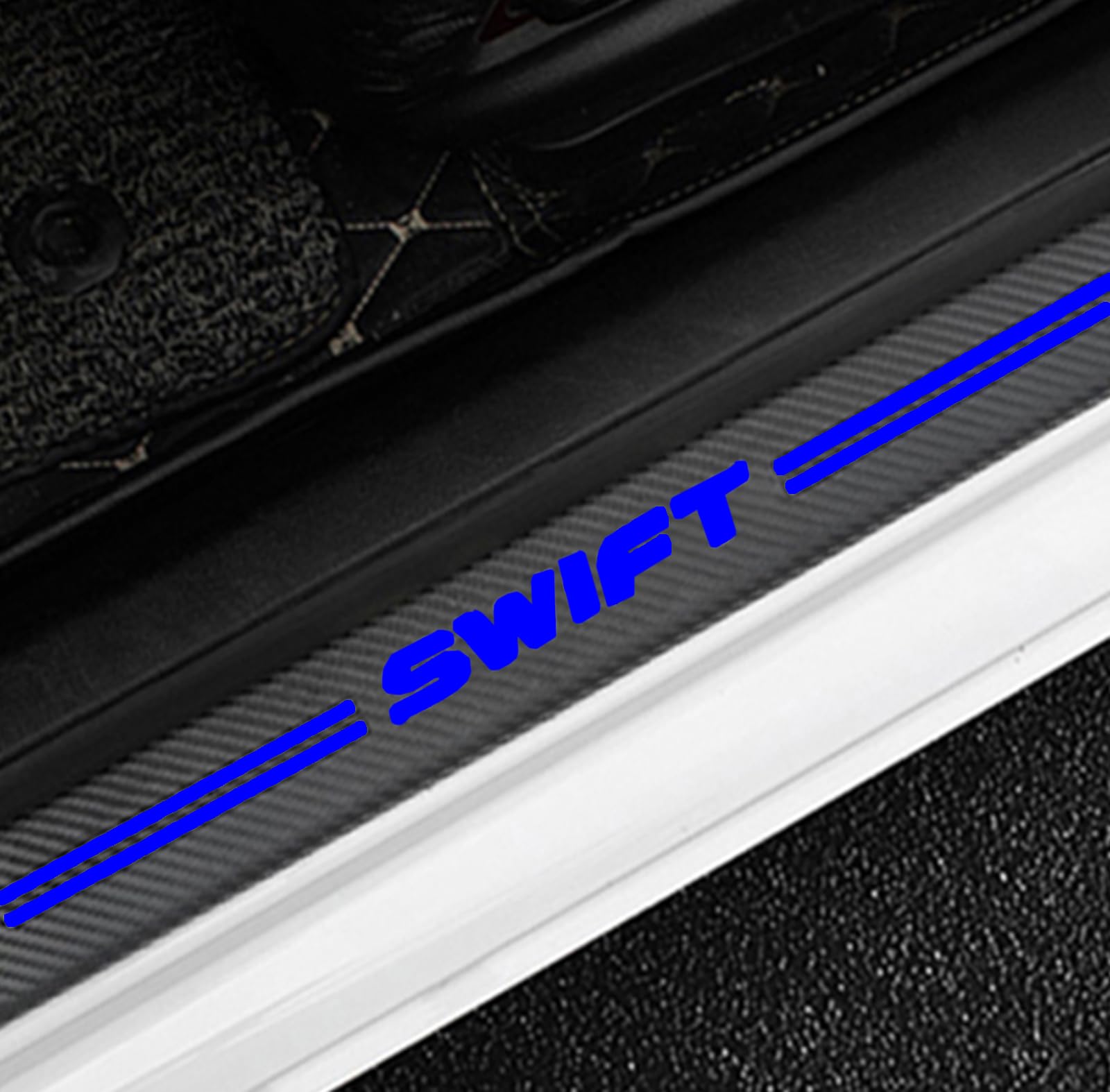 4 Stück Kohlefaser Einstiegsleisten Schutz für Suz-uki Swift, Auto Türschweller Kratzschutz Abdeckung Protector Pedal Aufkleber,Blue 4 Stück Kohlefaser Einstiegsleisten Schutz für Suz-uki Swift, Auto Türschweller Kratzschutz Abdeckung Protector Pedal Aufkleber,Blue von KLHYWEN