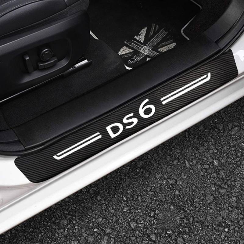 Auto Kohlefaser Einstiegsleisten Für Citr-oen DS6 Tuning Zubehör 4 STÜCKE Auto Scuff Plate Türschwelle Sill Aufkleber,White von KLHYWEN