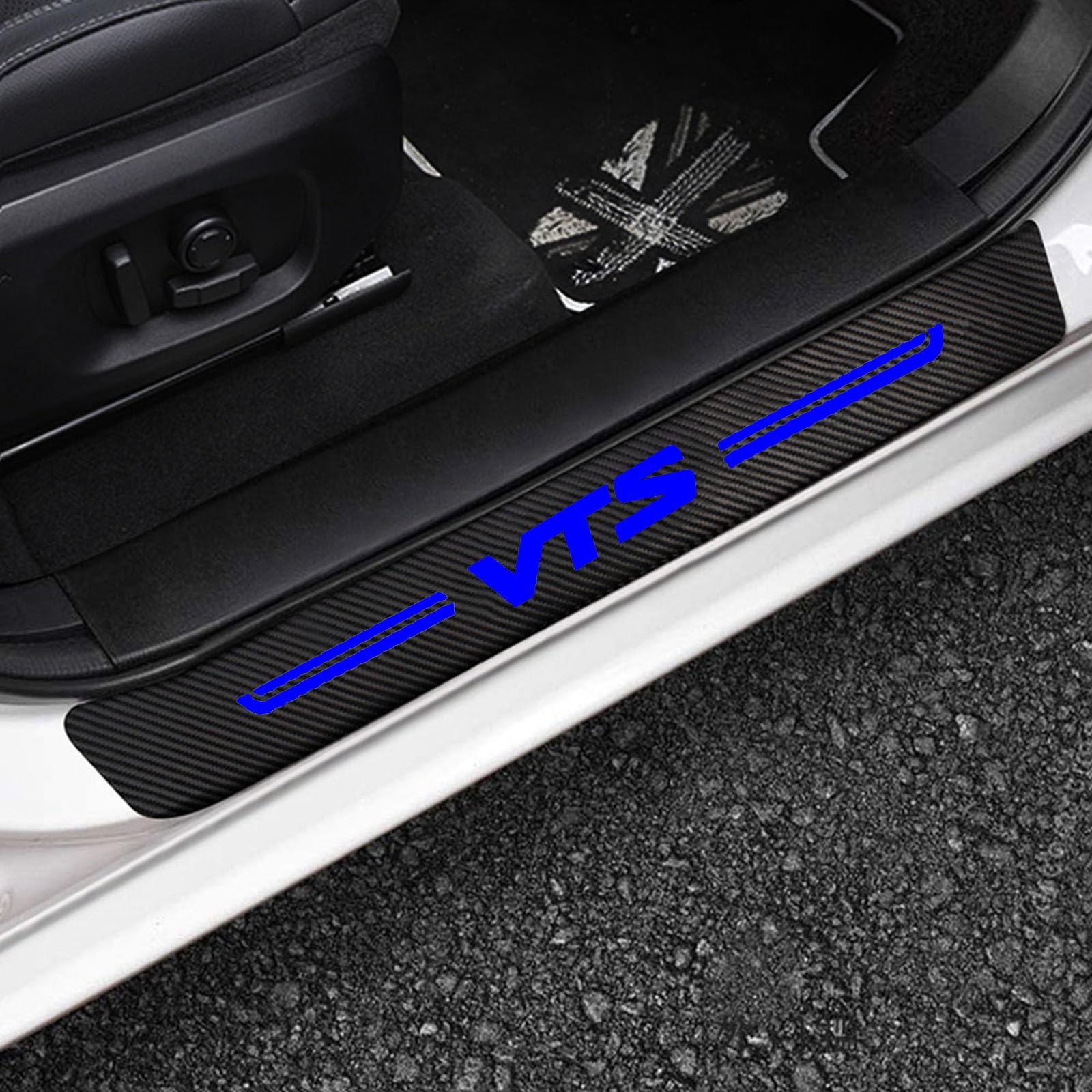 Auto Kohlefaser Einstiegsleisten Für Citr-oen VTS Tuning Zubehör 4 STÜCKE Auto Scuff Plate Türschwelle Sill Aufkleber,Blue Auto Kohlefaser Einstiegsleisten Für Citr-oen VTS Tuning Zubehör 4 STÜCKE Auto Scuff Plate Türschwelle Sill Aufkleber,Blue von KLHYWEN