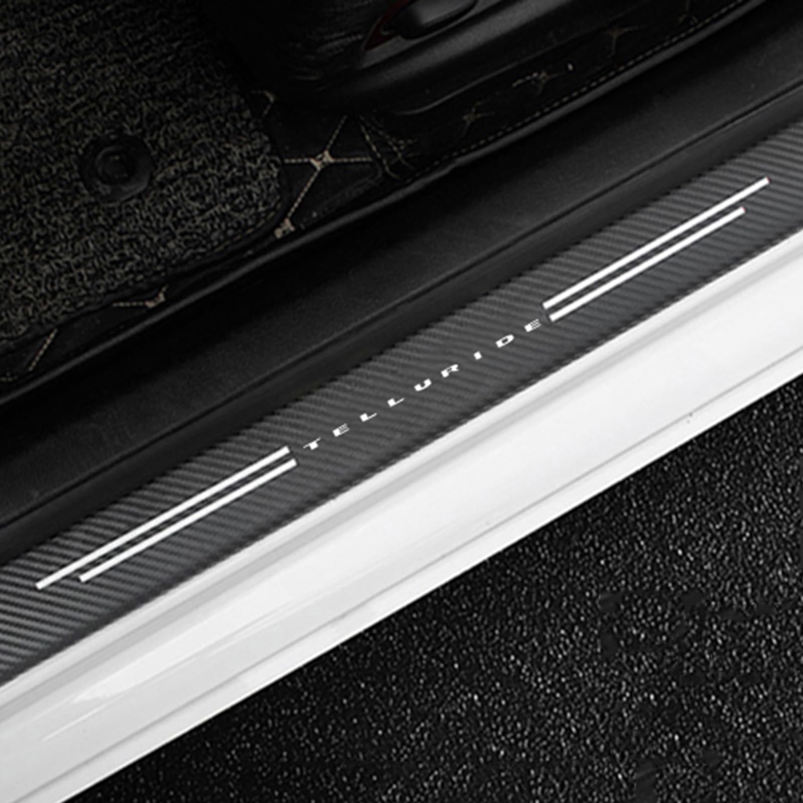 Auto Kohlefaser Einstiegsleisten Für KI-A Telluride Tuning Zubehör 4 STÜCKE Auto Scuff Plate Türschwelle Sill Aufkleber,White Auto Kohlefaser Einstiegsleisten Für KI-A Telluride Tuning Zubehör 4 STÜCKE Auto Scuff Plate Türschwelle Sill Aufkleber,White von KLHYWEN
