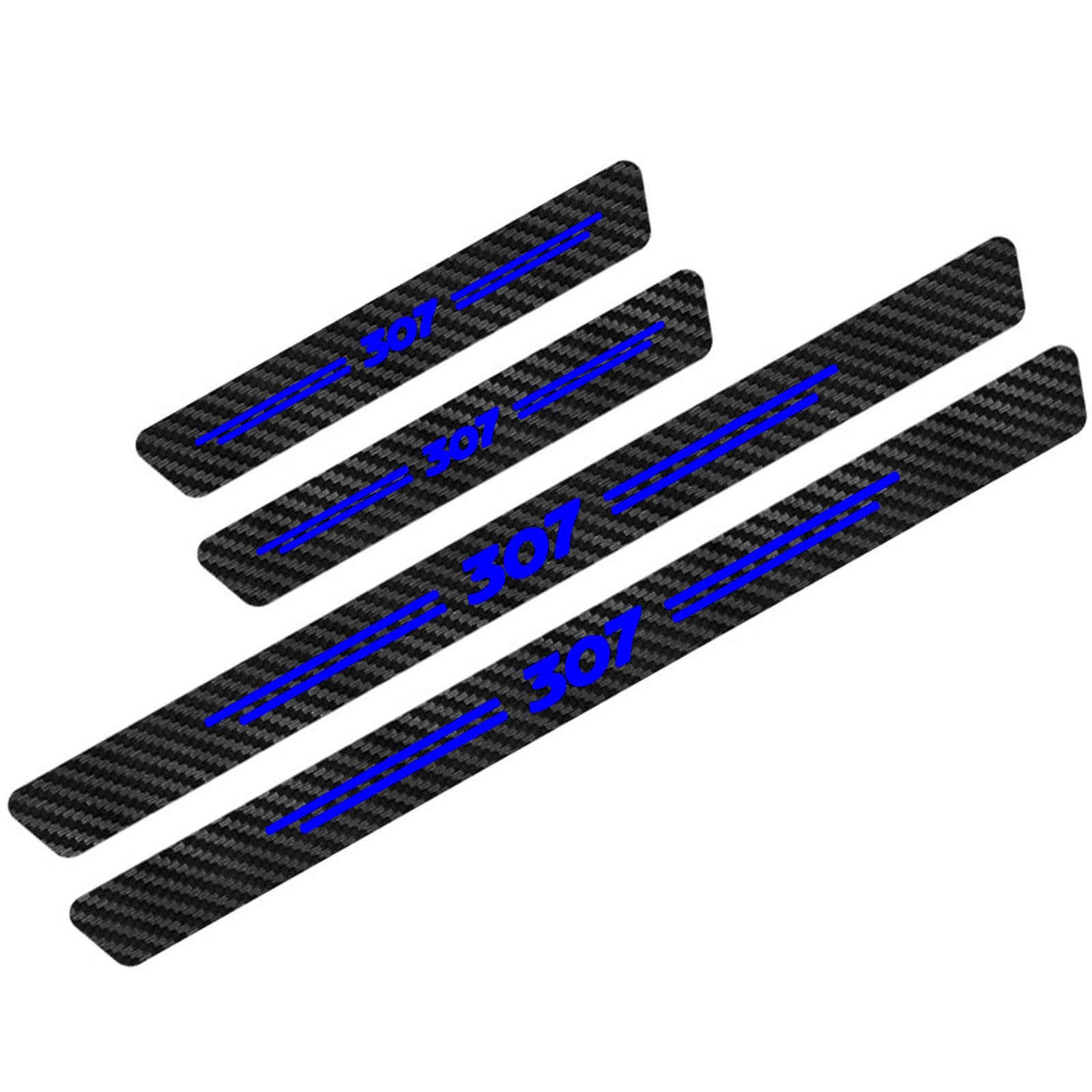 Auto Kohlefaser Einstiegsleisten Für Peu-geot Tuning Zubehör 4 STÜCKE Auto Scuff Plate Türschwelle Sill Aufkleber,307 Blue Auto Kohlefaser Einstiegsleisten Für Peu-geot Tuning Zubehör 4 STÜCKE Auto Scuff Plate Türschwelle Sill Aufkleber,307 Blue von KLHYWEN