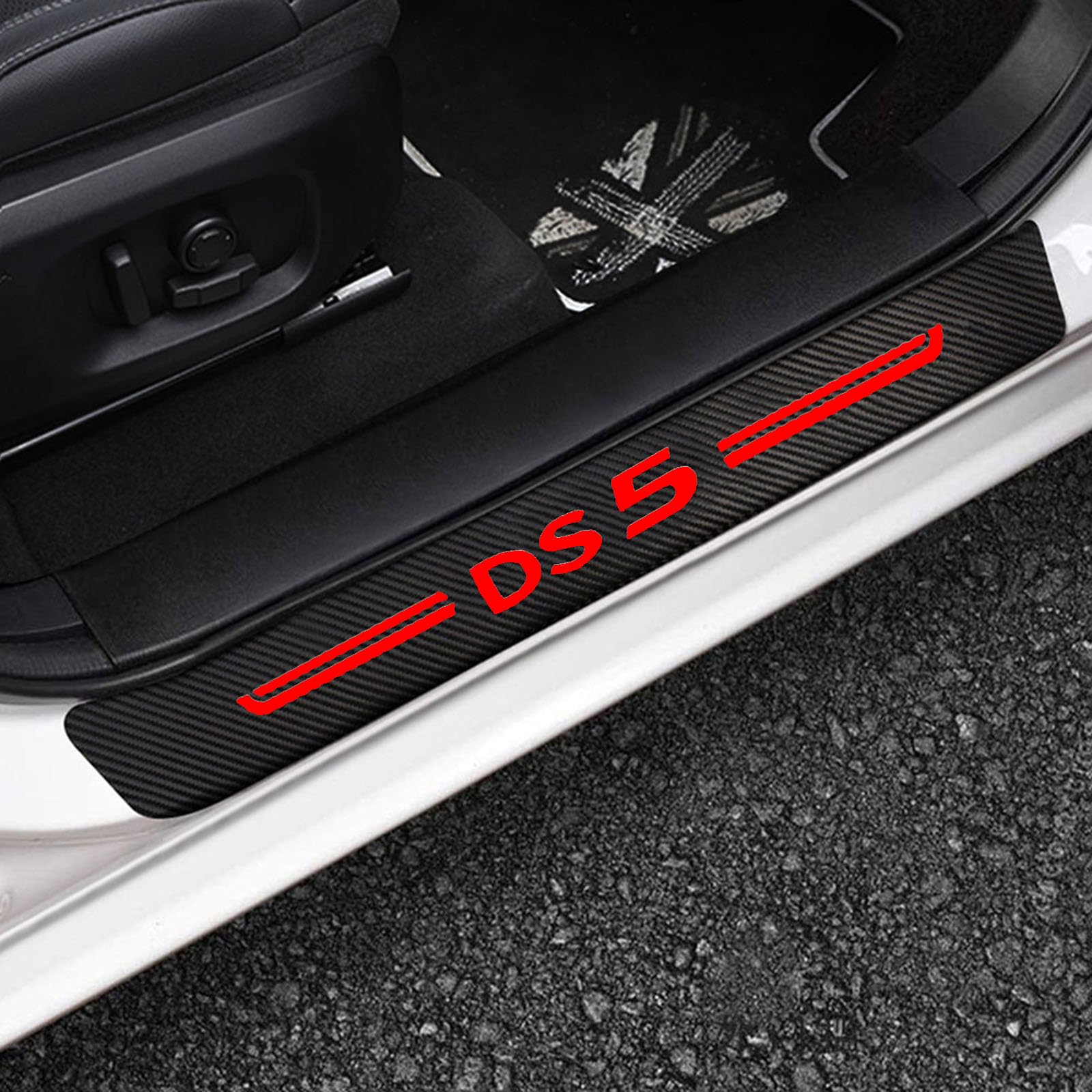 Auto Kohlefaser Einstiegsleisten TüRschweller Aufkleber für Citr-oen DS5, 4 Stück Car Kick Plates Schutz AntiKratz Abnutzungs Türschweller Protector,Red Auto Kohlefaser Einstiegsleisten TüRschweller Aufkleber für Citr-oen DS5, 4 Stück Car Kick Plates Schutz AntiKratz Abnutzungs Türschweller Protector,Red von KLHYWEN
