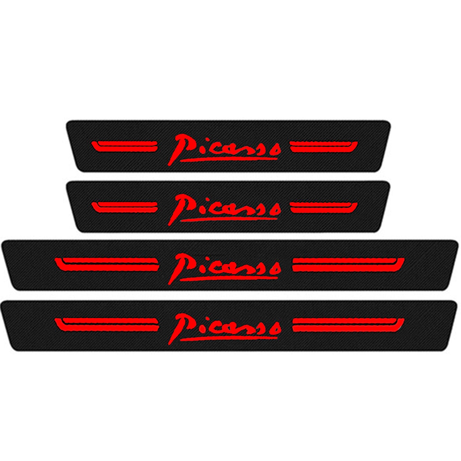 Auto Kohlefaser Einstiegsleisten TüRschweller Aufkleber für Citr-oen Picasso, 4 Stück Car Kick Plates Schutz AntiKratz Abnutzungs Türschweller Protector,Red Auto Kohlefaser Einstiegsleisten TüRschweller Aufkleber für Citr-oen Picasso, 4 Stück Car Kick Plates Schutz AntiKratz Abnutzungs Türschweller Protector,Red von KLHYWEN