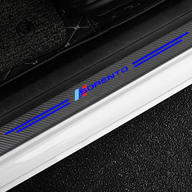 Auto Kohlefaser Einstiegsleisten TüRschweller Aufkleber für KI-A Sorento, 4 Stück Car Kick Plates Schutz AntiKratz Abnutzungs Türschweller Protector,Blue von KLHYWEN