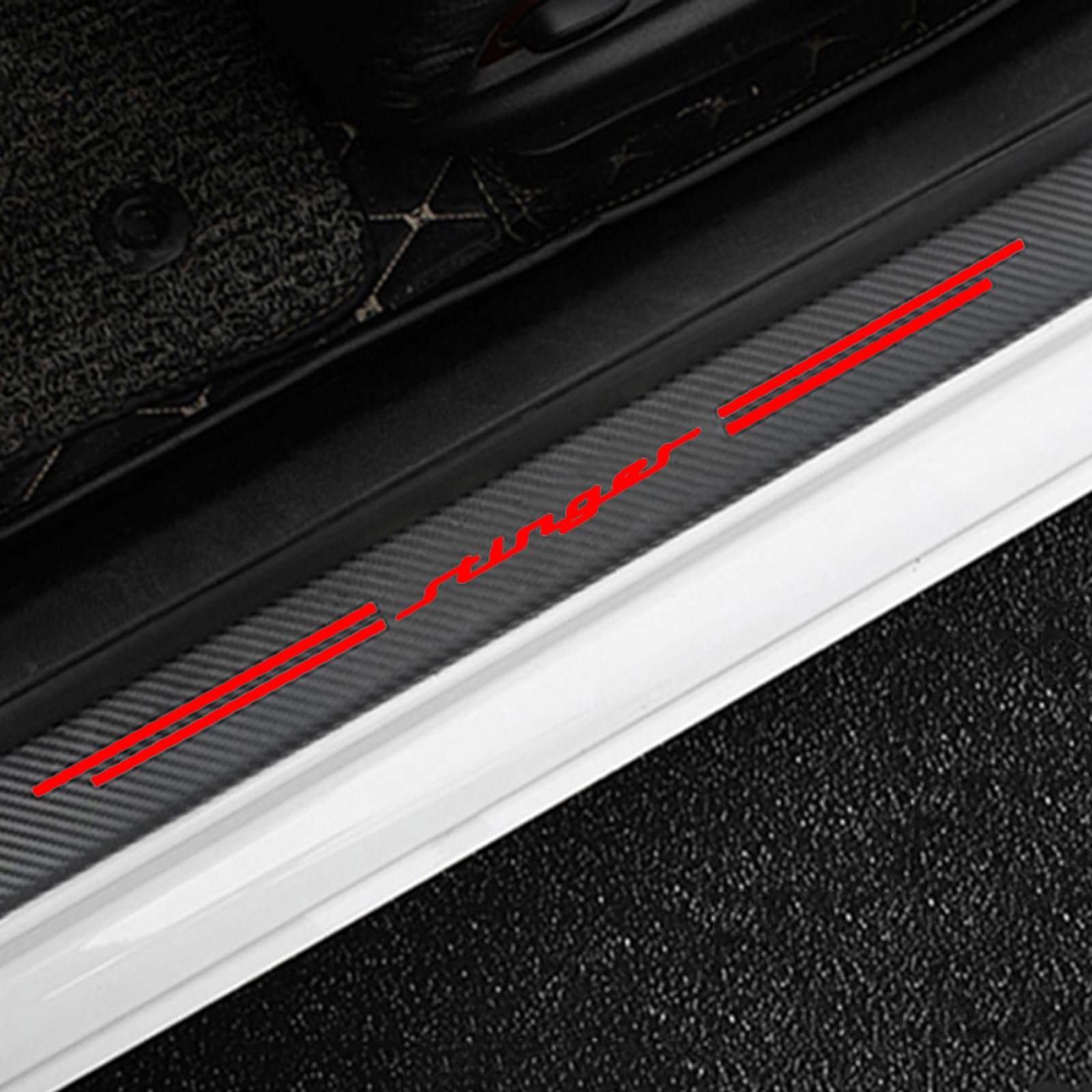 Auto Kohlefaser Einstiegsleisten TüRschweller Aufkleber für KI-A Stinger, 4 Stück Car Kick Plates Schutz AntiKratz Abnutzungs Türschweller Protector,Red Auto Kohlefaser Einstiegsleisten TüRschweller Aufkleber für KI-A Stinger, 4 Stück Car Kick Plates Schutz AntiKratz Abnutzungs Türschweller Protector,Red von KLHYWEN