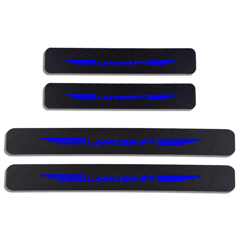 Auto Kohlefaser Einstiegsleisten TüRschweller Aufkleber für Mitsu-bishi Lancer EX, 4 Stück Car Kick Plates Schutz AntiKratz Abnutzungs Türschweller Protector,Blue von KLHYWEN