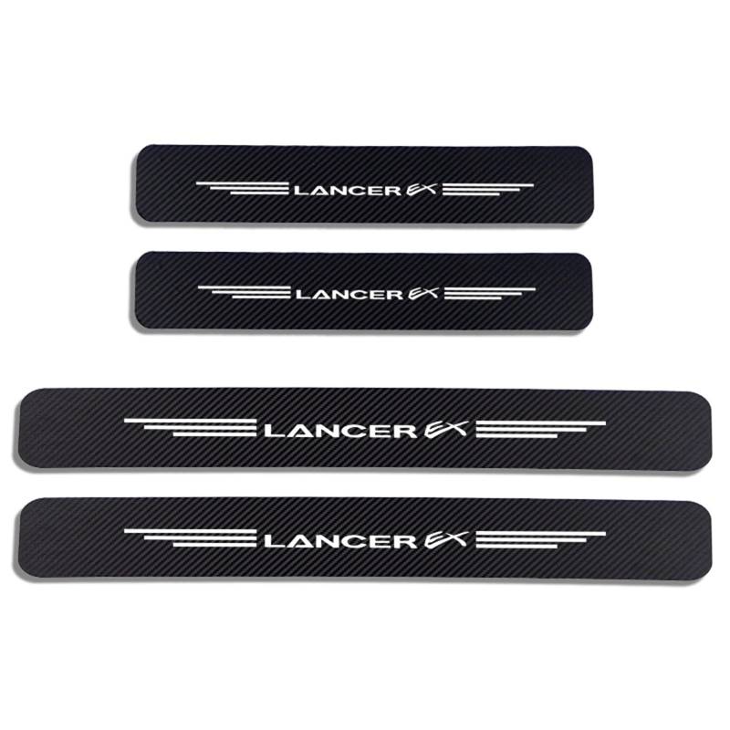 Auto Kohlefaser Einstiegsleisten TüRschweller Aufkleber für Mitsu-bishi Lancer EX, 4 Stück Car Kick Plates Schutz AntiKratz Abnutzungs Türschweller Protector,White von KLHYWEN