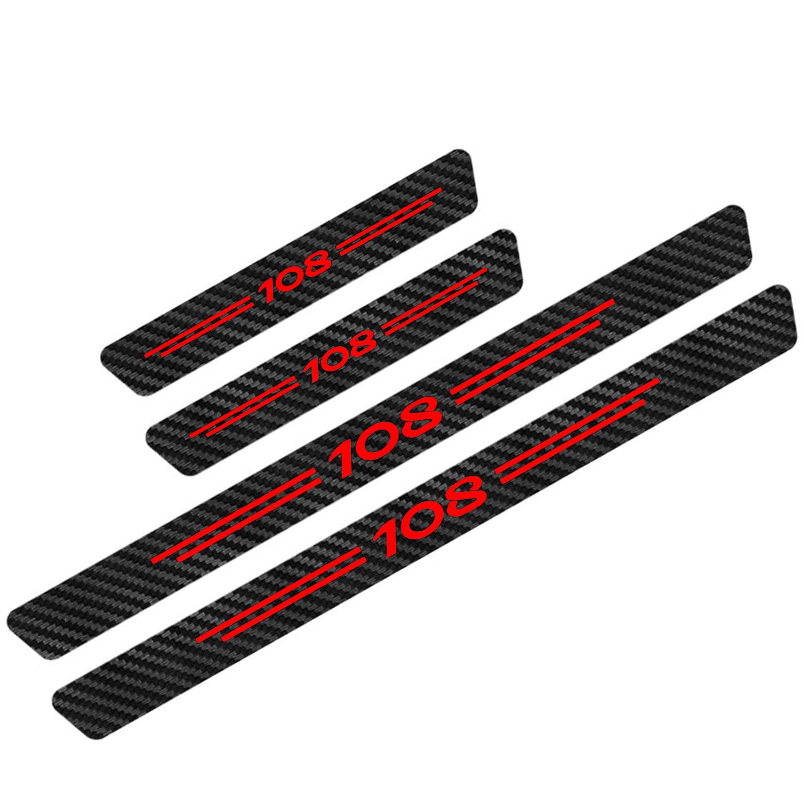 Auto Kohlefaser Einstiegsleisten TüRschweller Aufkleber für Peu-geot, 4 Stück Car Kick Plates Schutz AntiKratz Abnutzungs Türschweller Protector,108 Red Auto Kohlefaser Einstiegsleisten TüRschweller Aufkleber für Peu-geot, 4 Stück Car Kick Plates Schutz AntiKratz Abnutzungs Türschweller Protector,108 Red von KLHYWEN