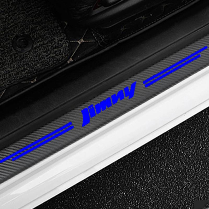 Auto Kohlefaser Einstiegsleisten TüRschweller Aufkleber für Suz-uki JIMNY, 4 Stück Car Kick Plates Schutz AntiKratz Abnutzungs Türschweller Protector,Blue von KLHYWEN