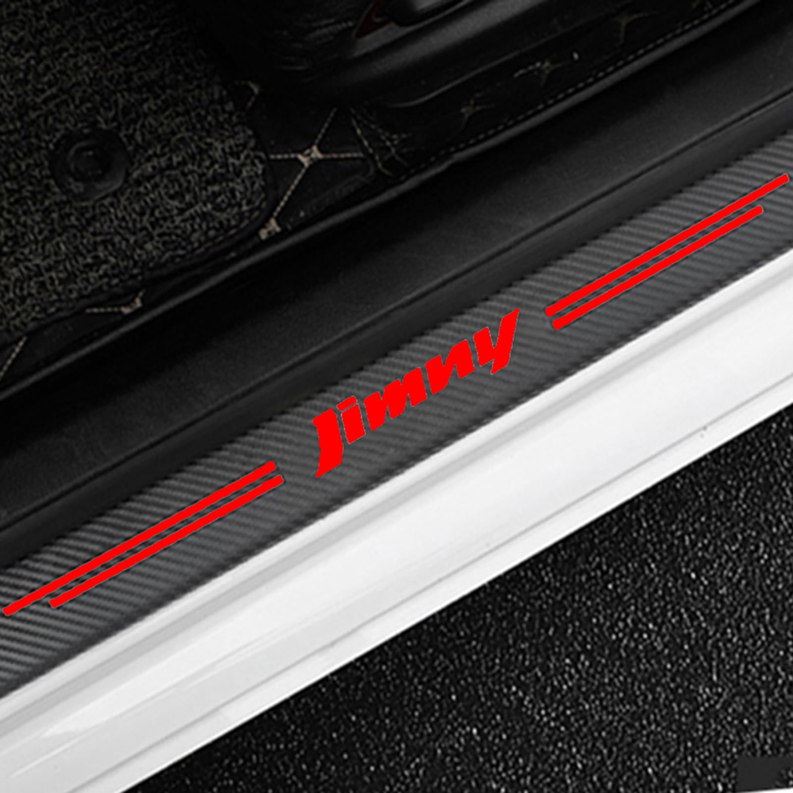 Auto Kohlefaser Einstiegsleisten TüRschweller Aufkleber für Suz-uki JIMNY, 4 Stück Car Kick Plates Schutz AntiKratz Abnutzungs Türschweller Protector,Red Auto Kohlefaser Einstiegsleisten TüRschweller Aufkleber für Suz-uki JIMNY, 4 Stück Car Kick Plates Schutz AntiKratz Abnutzungs Türschweller Protector,Red von KLHYWEN